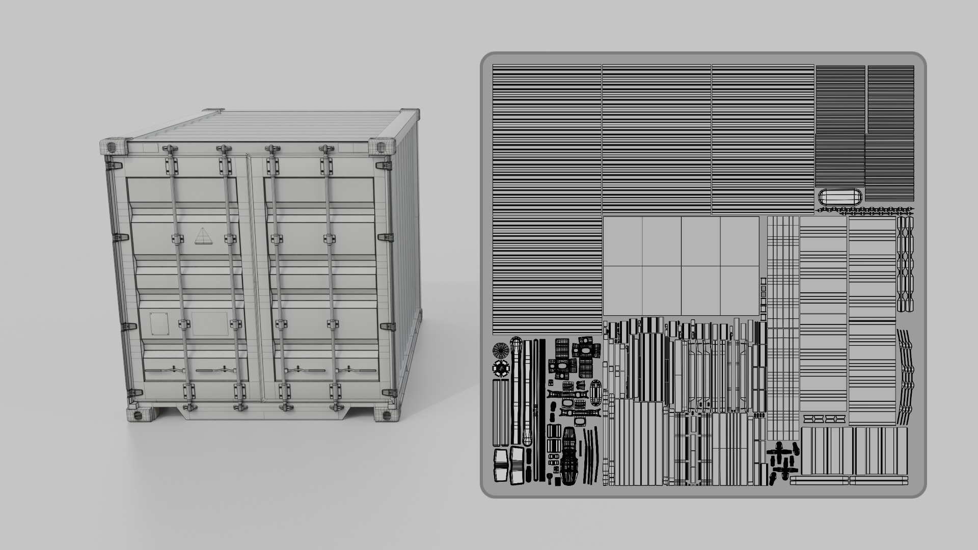 Shipping Containers Set - Customizable - Interior and Exterior 3D Model Collection_23