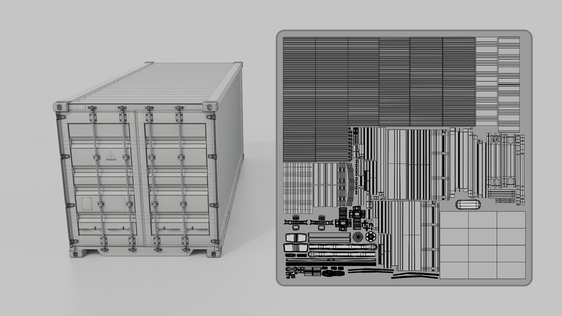 Shipping Containers Set - Customizable - Interior and Exterior 3D Model Collection_39