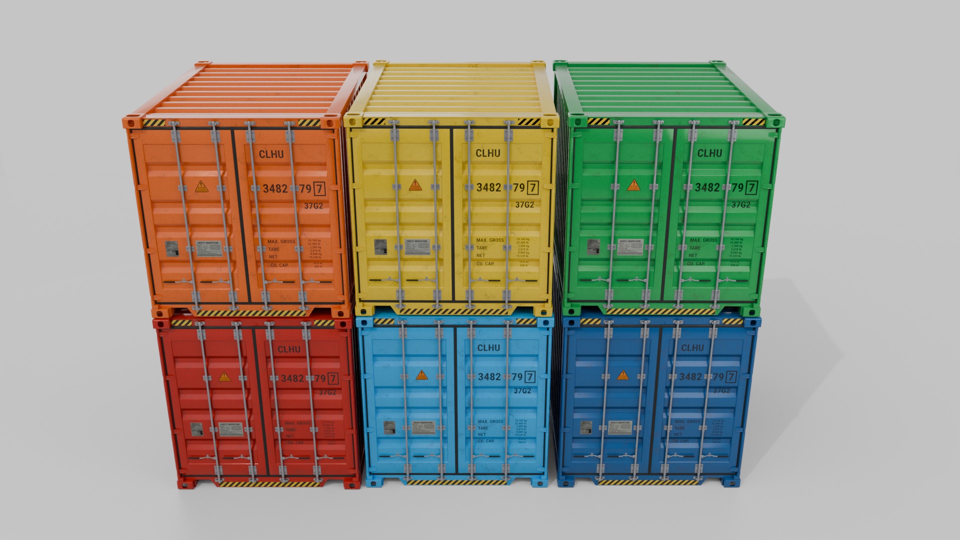 Shipping Containers Set - Customizable - Interior and Exterior 3D Model Collection_20