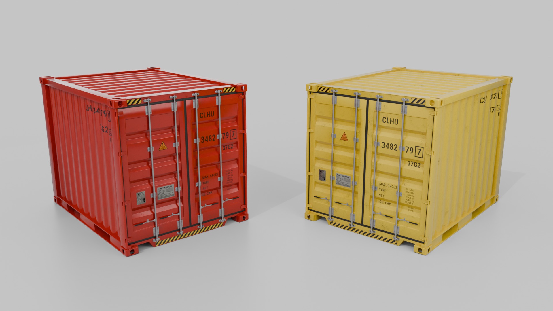 Shipping Containers Set - Customizable - Interior and Exterior 3D Model Collection_19