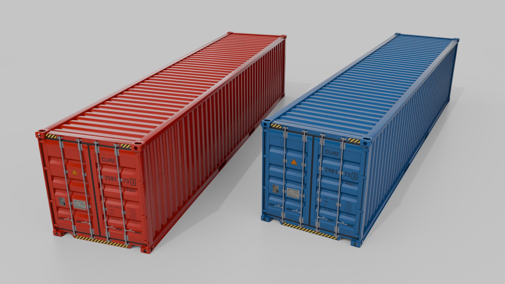 Shipping Containers Set - Customizable - Interior and Exterior 3D Model Collection_52