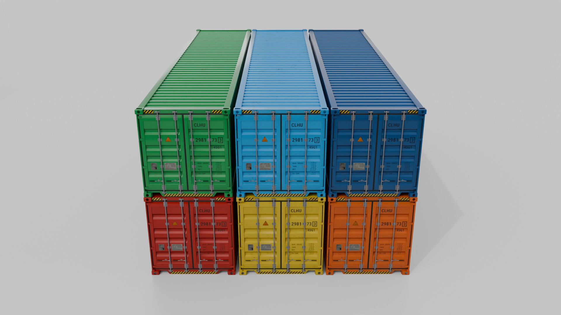 Shipping Containers Set - Customizable - Interior and Exterior 3D Model Collection_53