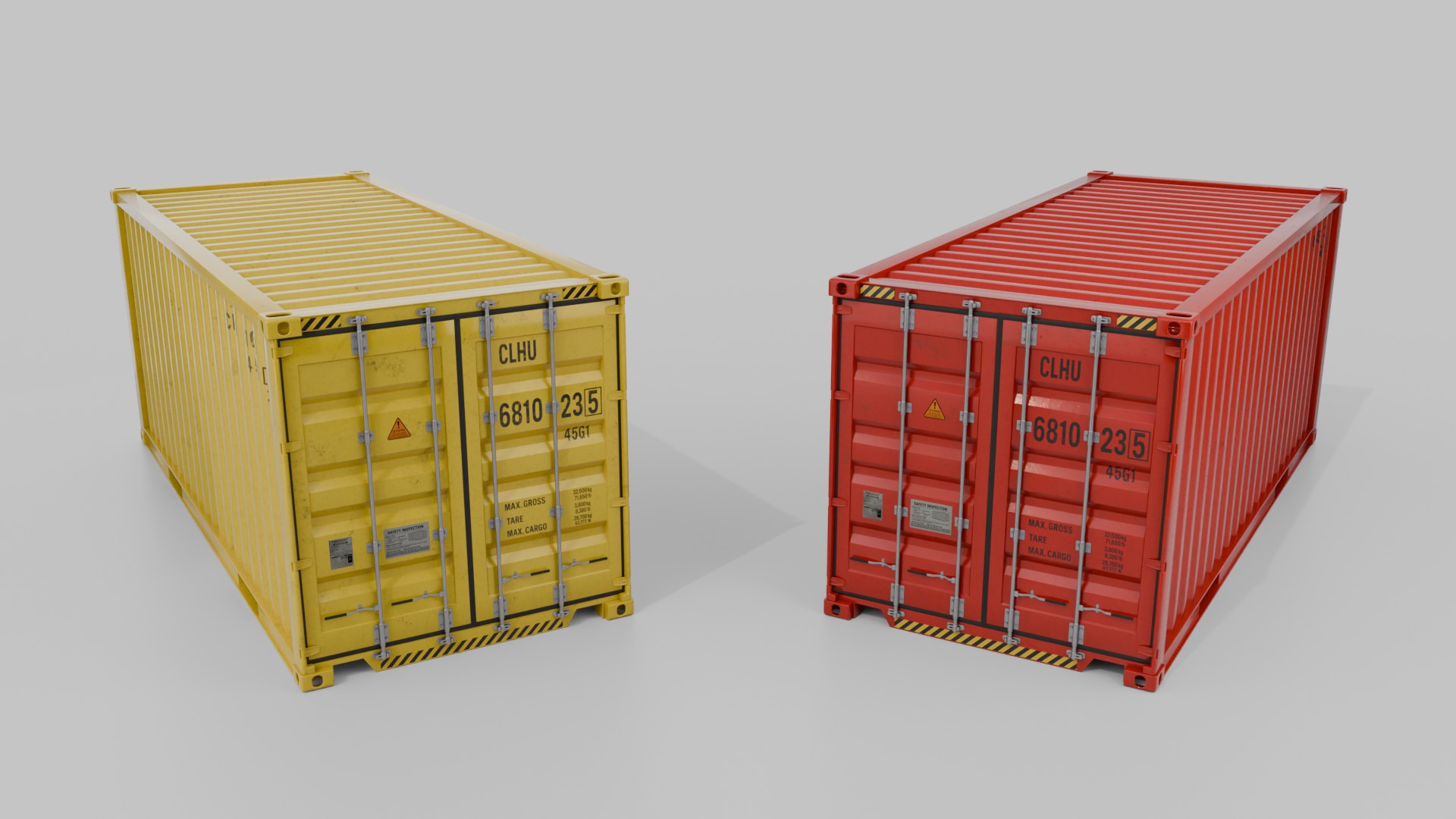 Shipping Containers Set - Customizable - Interior and Exterior 3D Model Collection_36