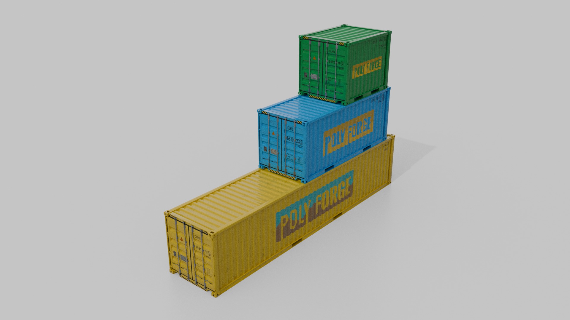 Shipping Containers Set - Customizable - Interior and Exterior 3D Model Collection_6