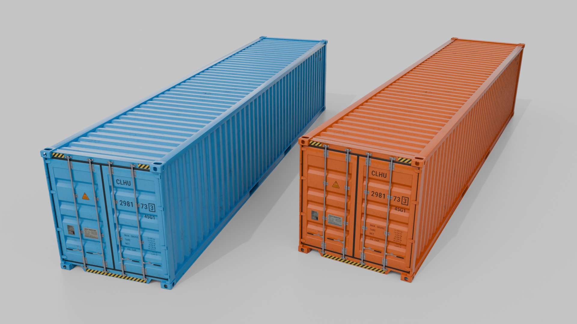 Shipping Containers Set - Customizable - Interior and Exterior 3D Model Collection_51