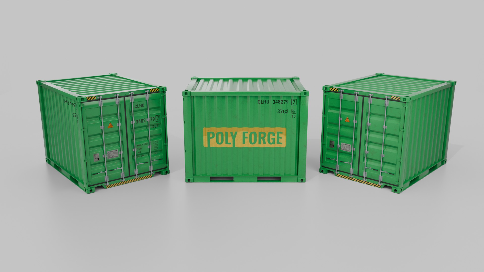 Shipping Containers Set - Customizable - Interior and Exterior 3D Model Collection_16
