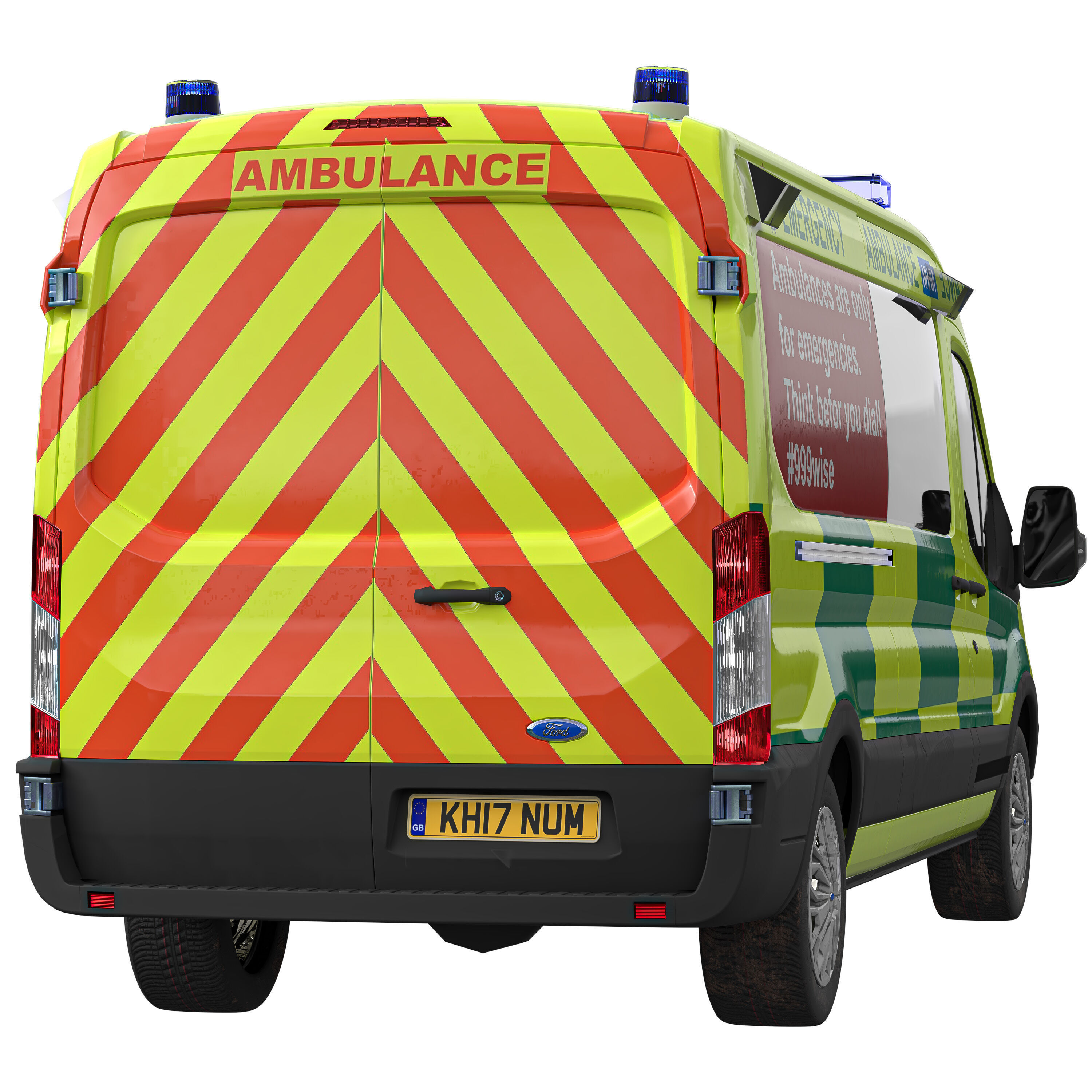 Emergency Ambulance Great Britain Game-Ready 3D Model Low-poly 3D model_5