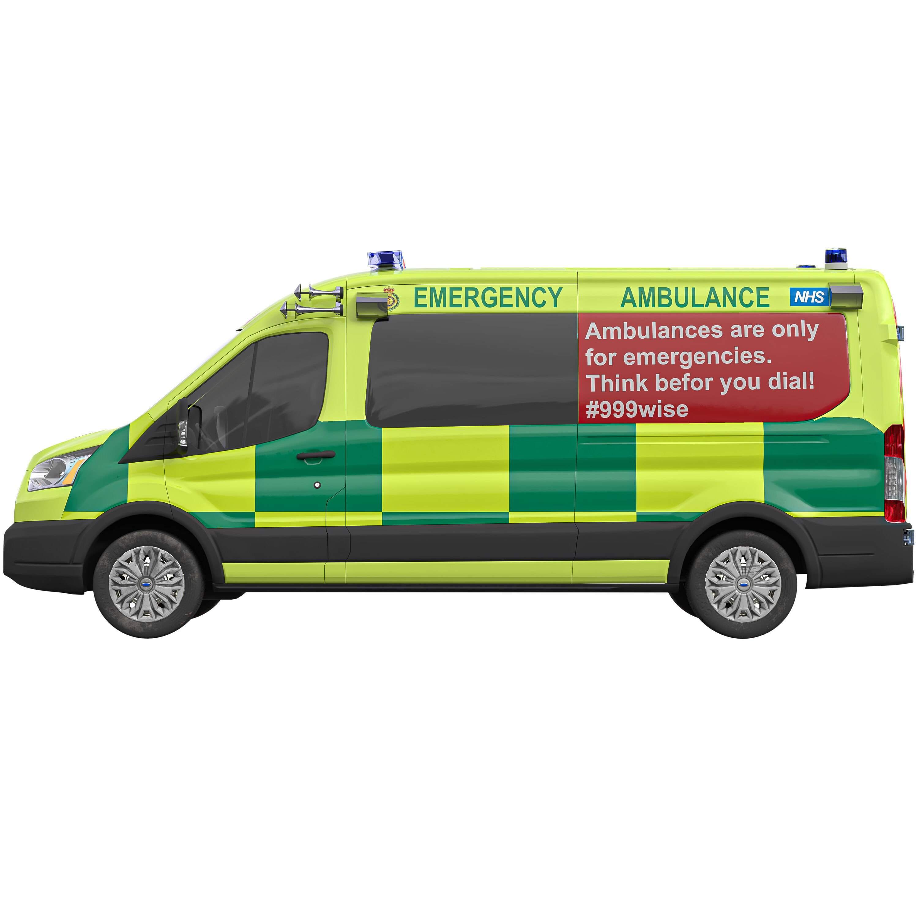 Emergency Ambulance Great Britain Game-Ready 3D Model Low-poly 3D model_7