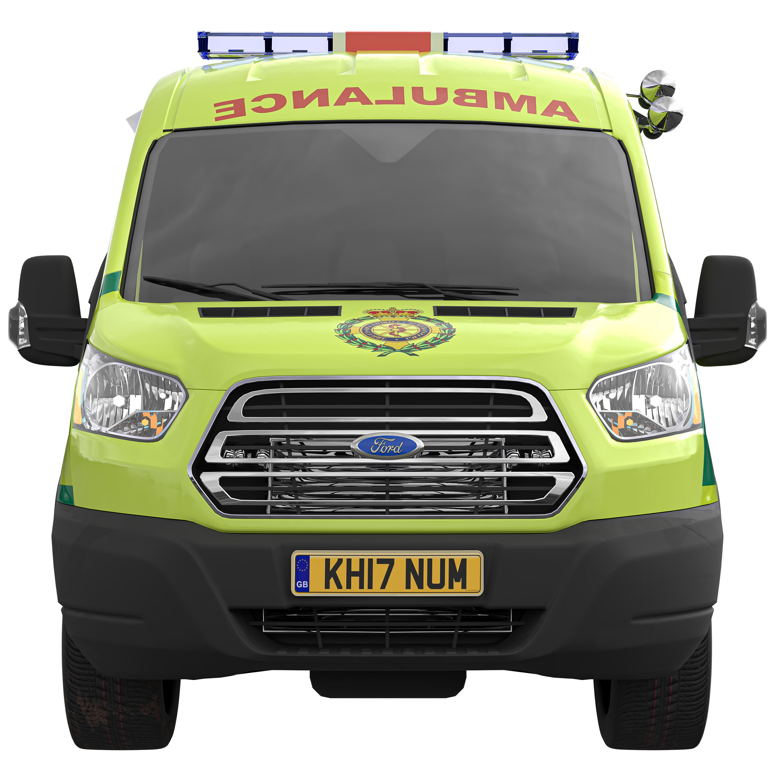 Emergency Ambulance Great Britain Game-Ready 3D Model Low-poly 3D model_4