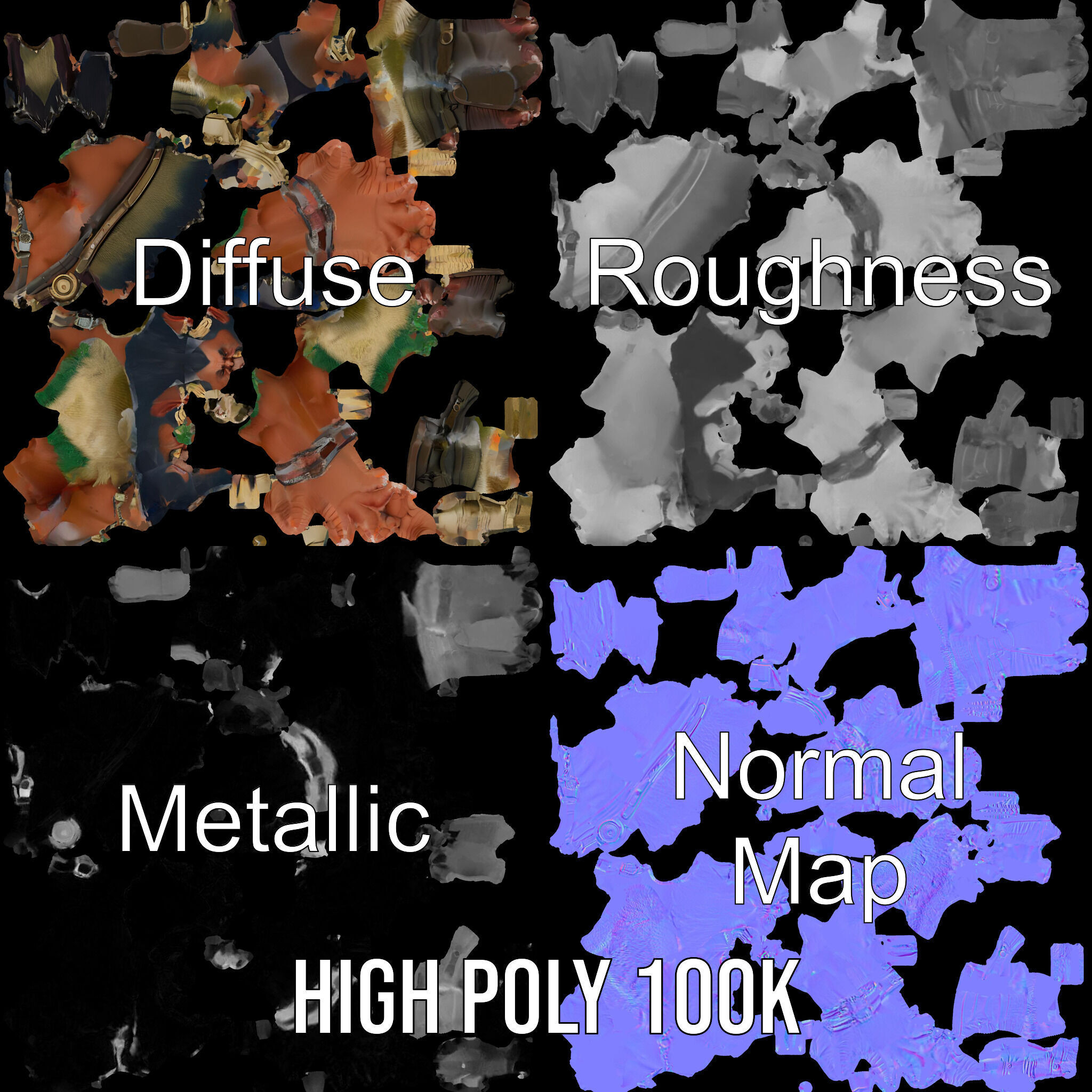 Horned Warrior Dwarf Rigged and Animated D Character Model Low-poly 3D model_3