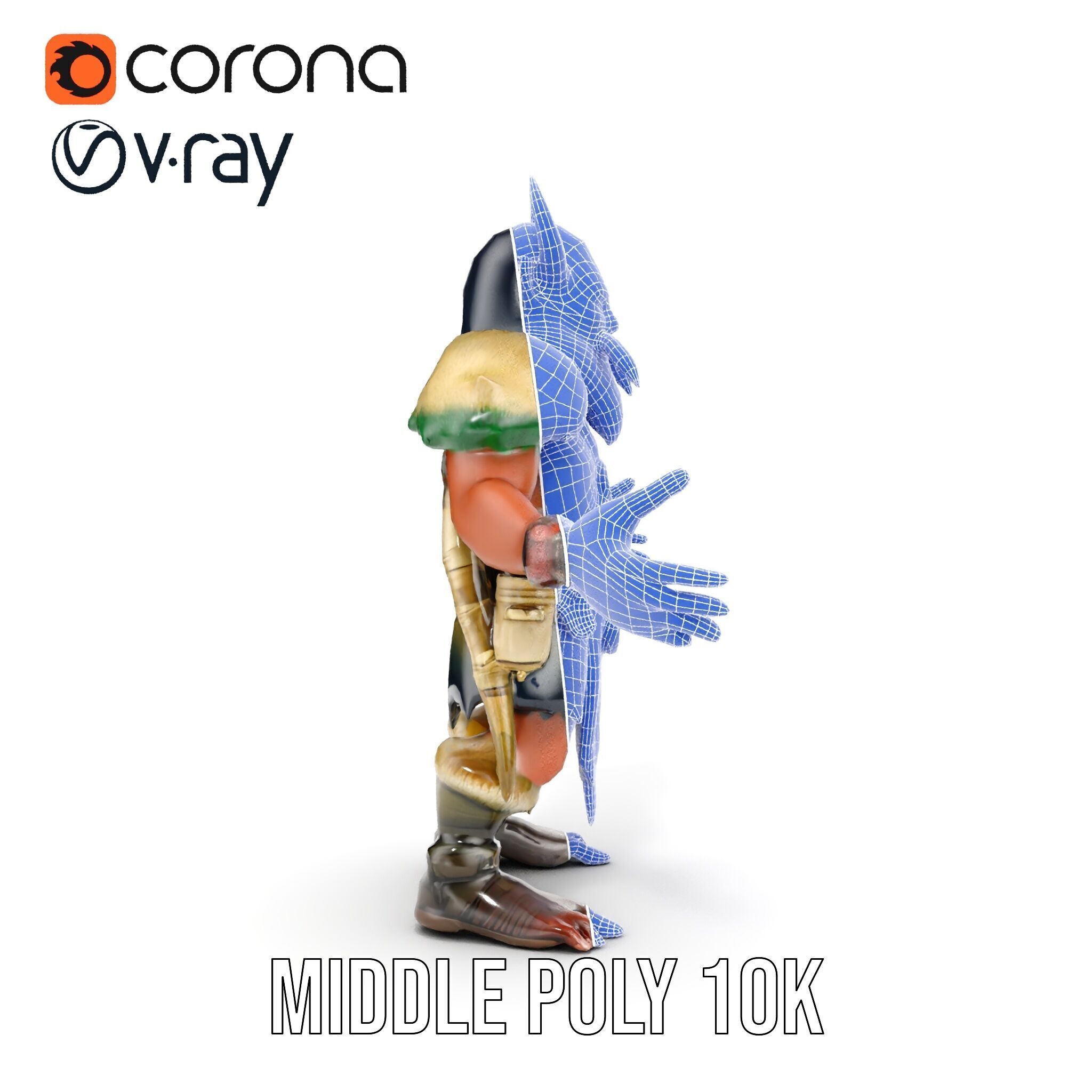 Horned Warrior Dwarf Rigged and Animated D Character Model Low-poly 3D model_34