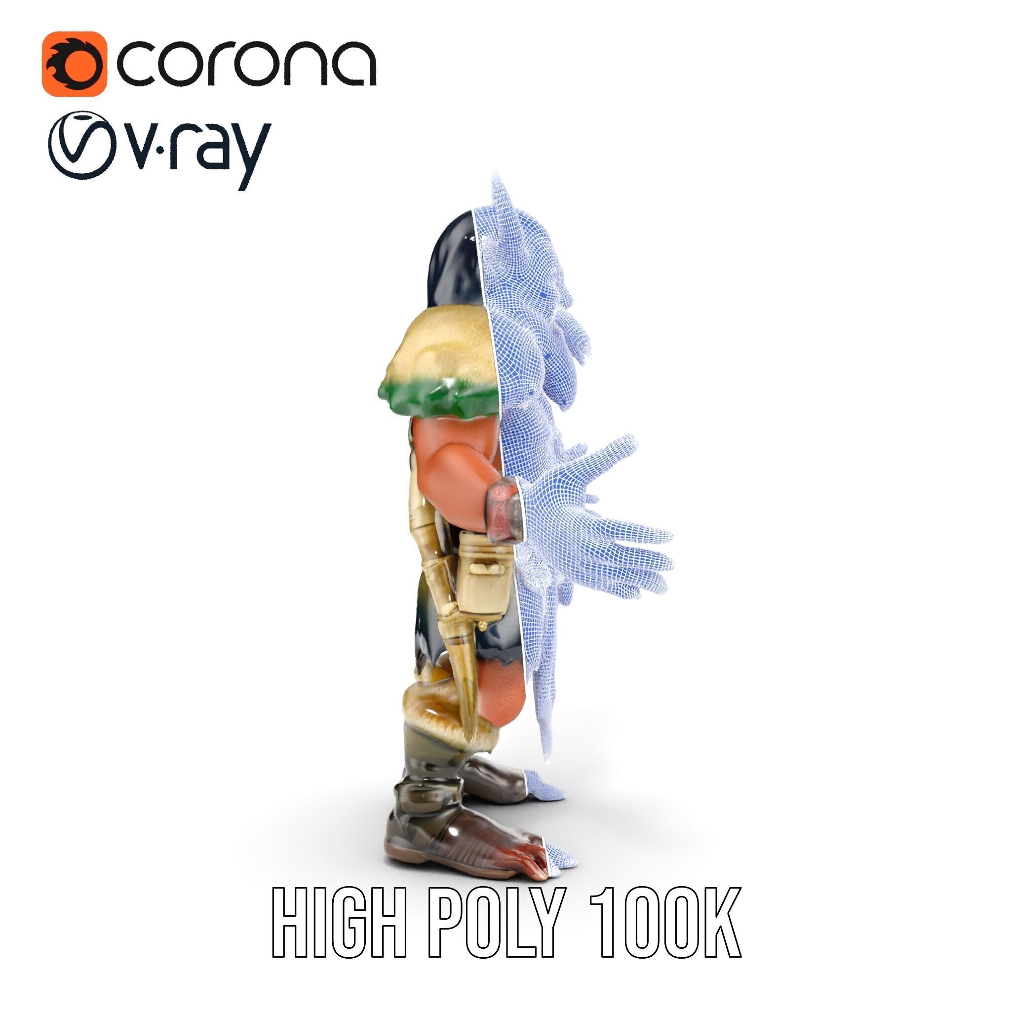 Horned Warrior Dwarf Rigged and Animated D Character Model Low-poly 3D model_40