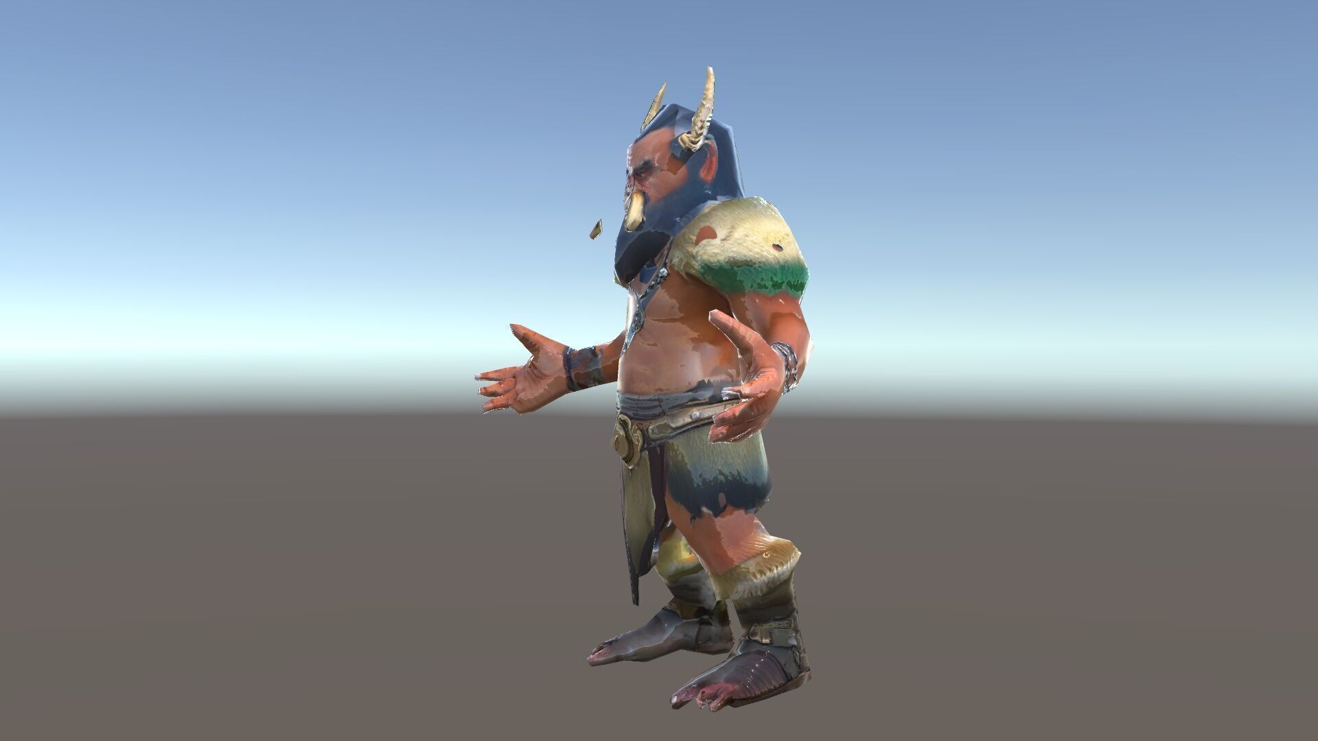 Horned Warrior Dwarf Rigged and Animated D Character Model Low-poly 3D model_35