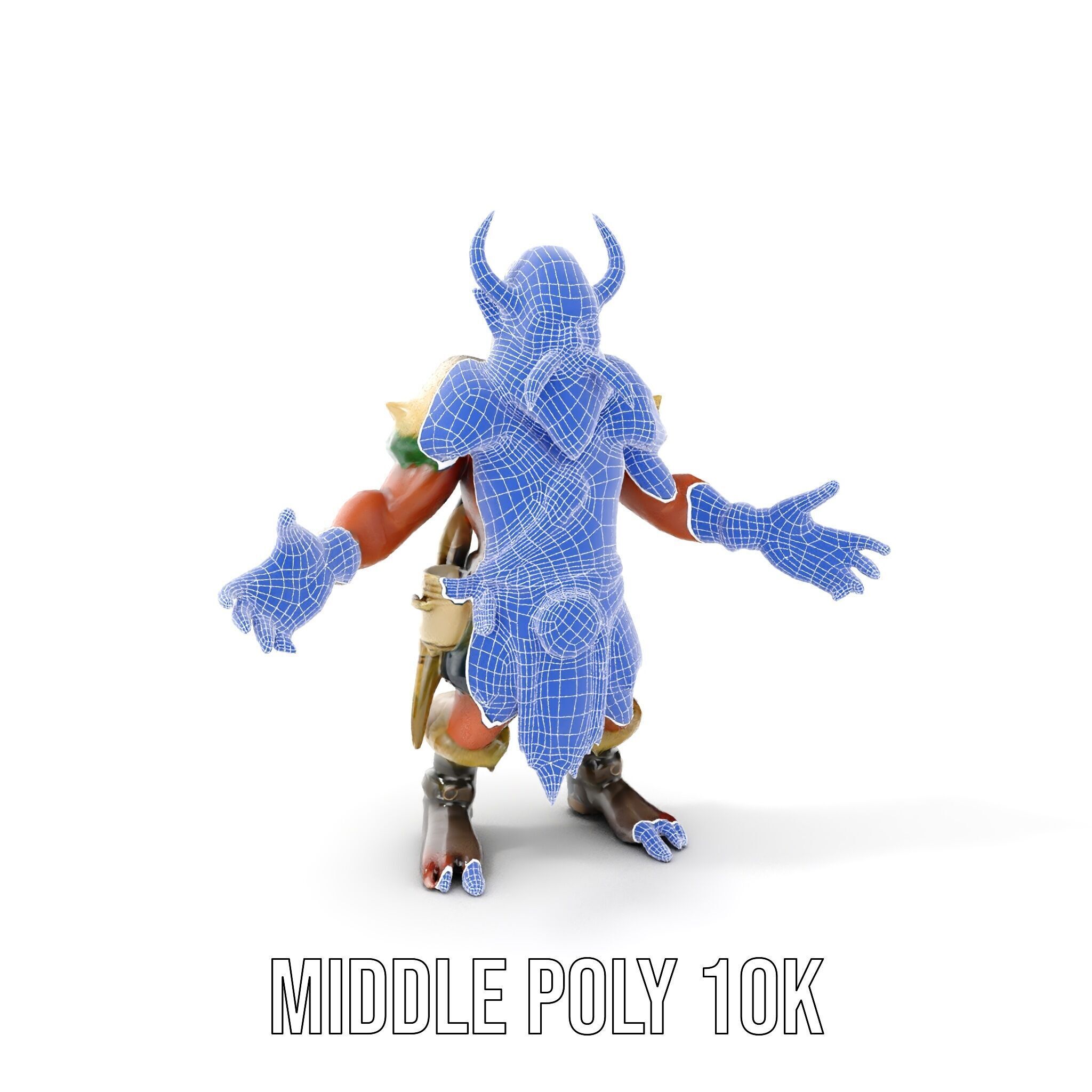Horned Warrior Dwarf Rigged and Animated D Character Model Low-poly 3D model_31