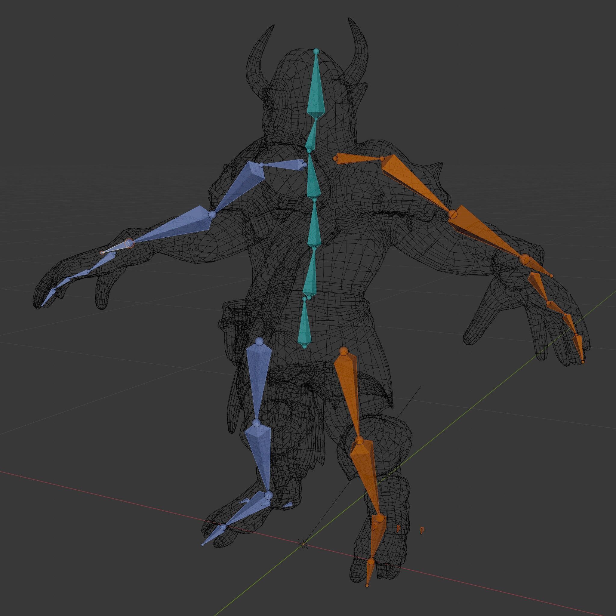 Horned Warrior Dwarf Rigged and Animated D Character Model Low-poly 3D model_9