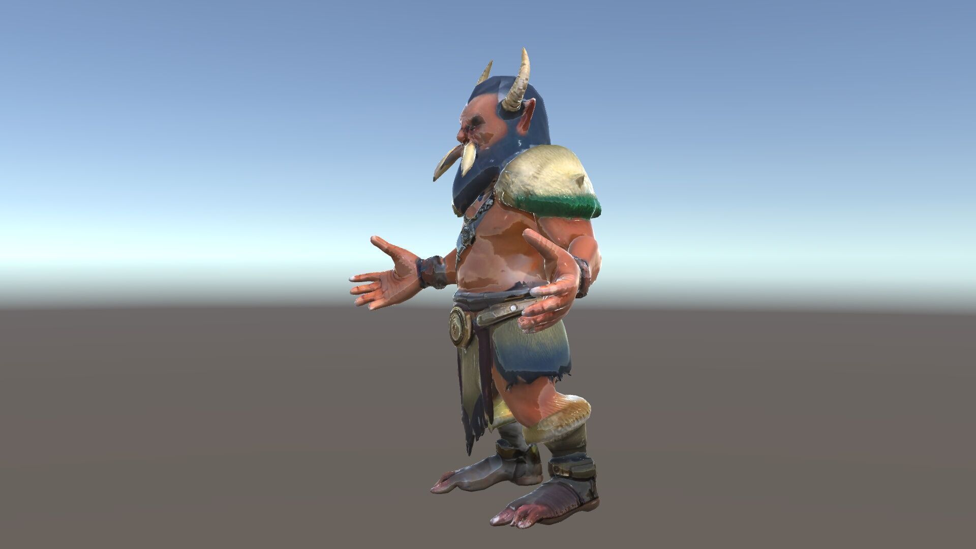 Horned Warrior Dwarf Rigged and Animated D Character Model Low-poly 3D model_38