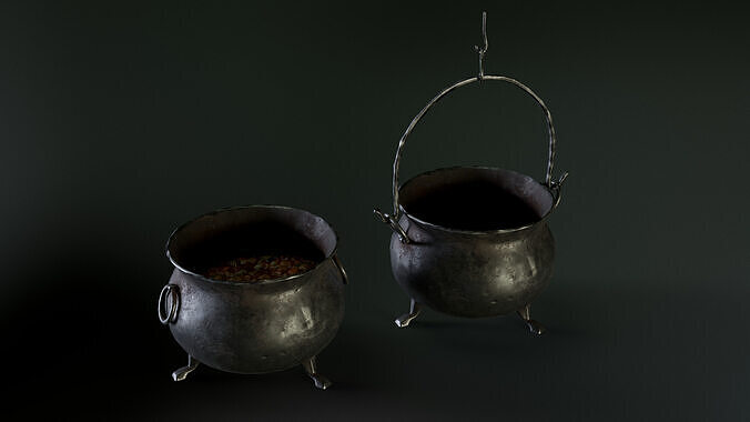 Iron Cauldron Low-poly 3D model