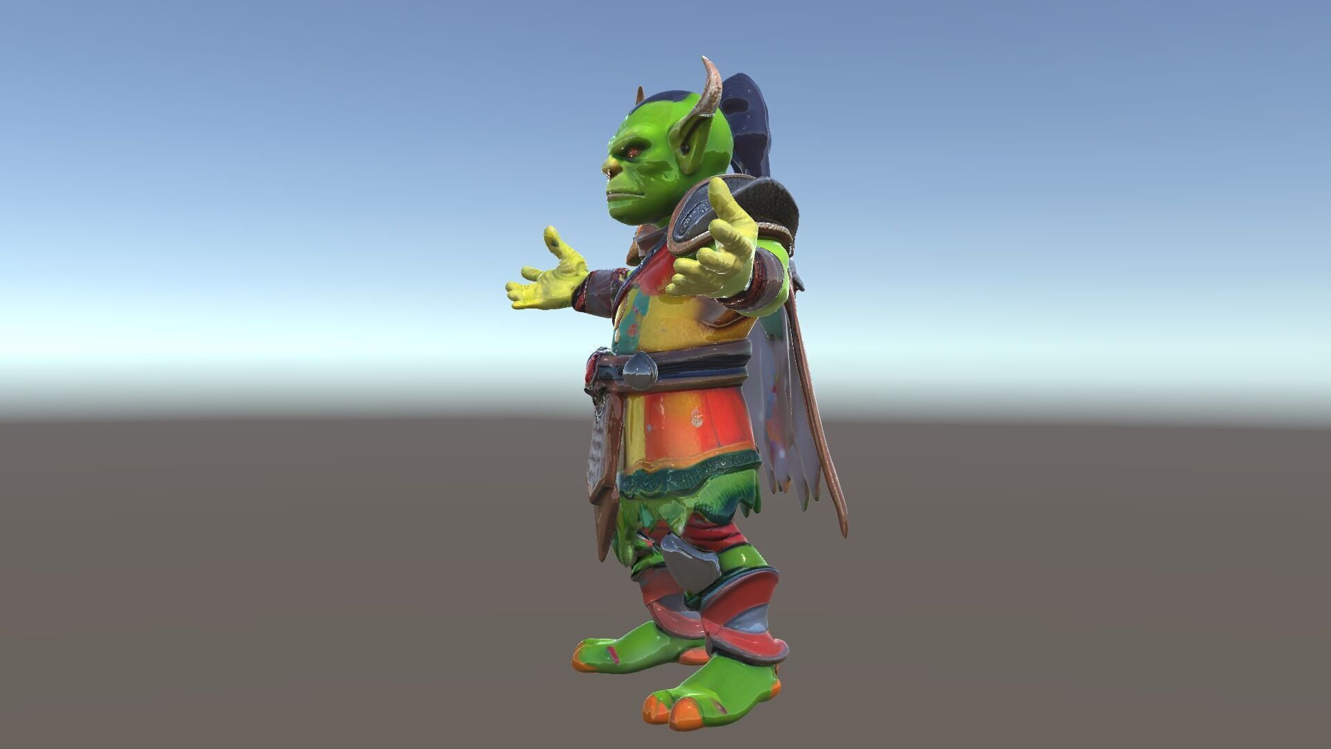 Orc Warlord Rigged and Animated for Games and Cinematics Low-poly 3D model_5