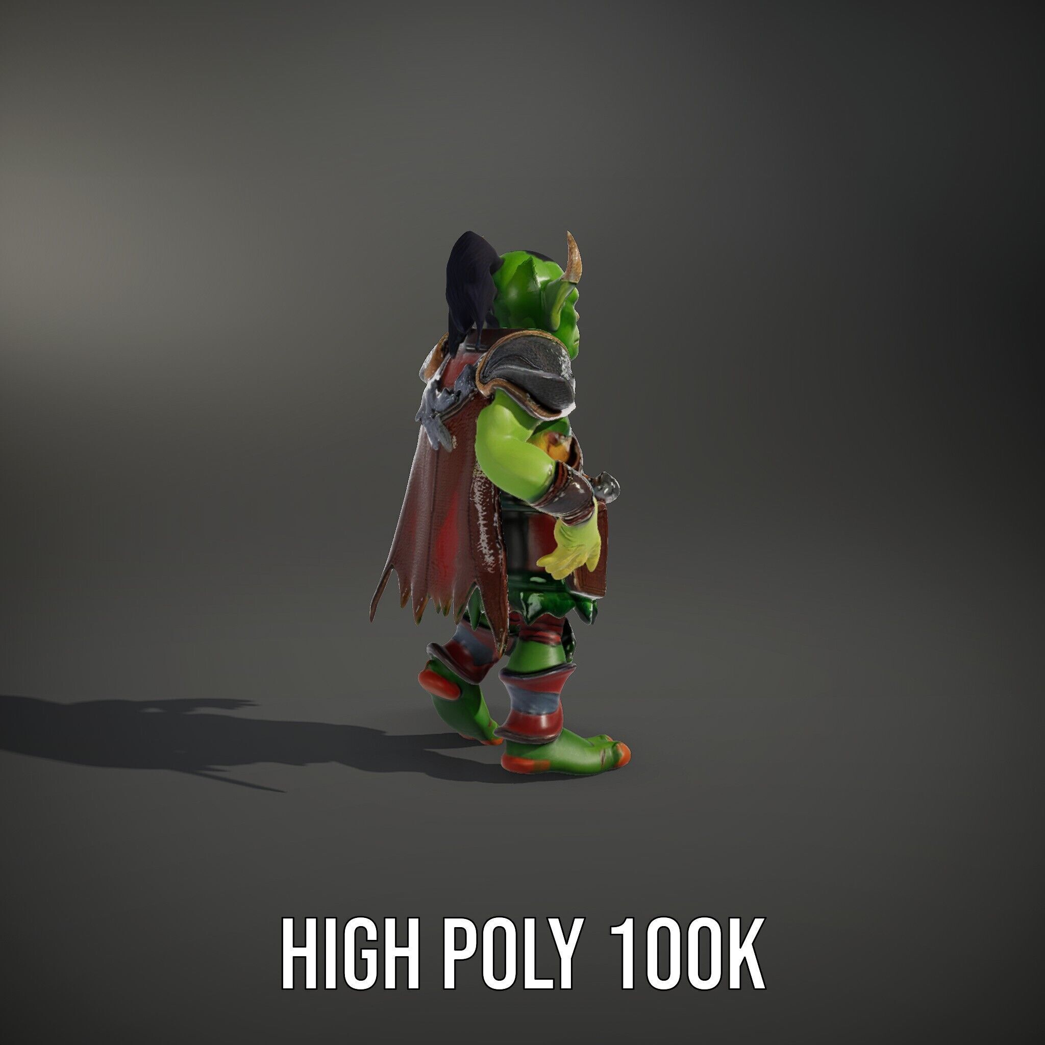 Orc Warlord Rigged and Animated for Games and Cinematics Low-poly 3D model_14