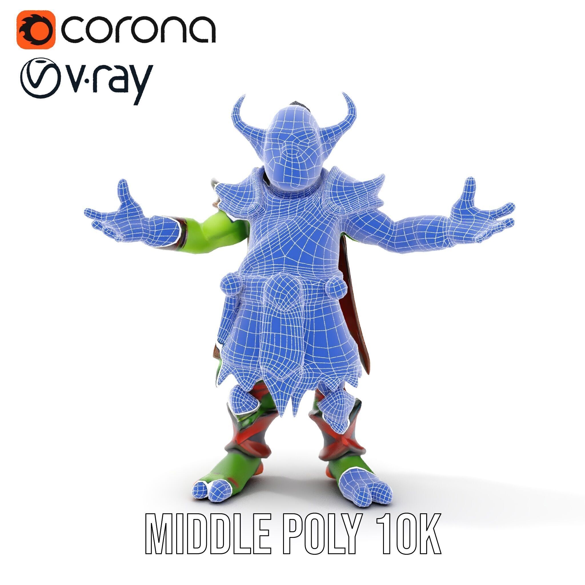 Orc Warlord Rigged and Animated for Games and Cinematics Low-poly 3D model_31