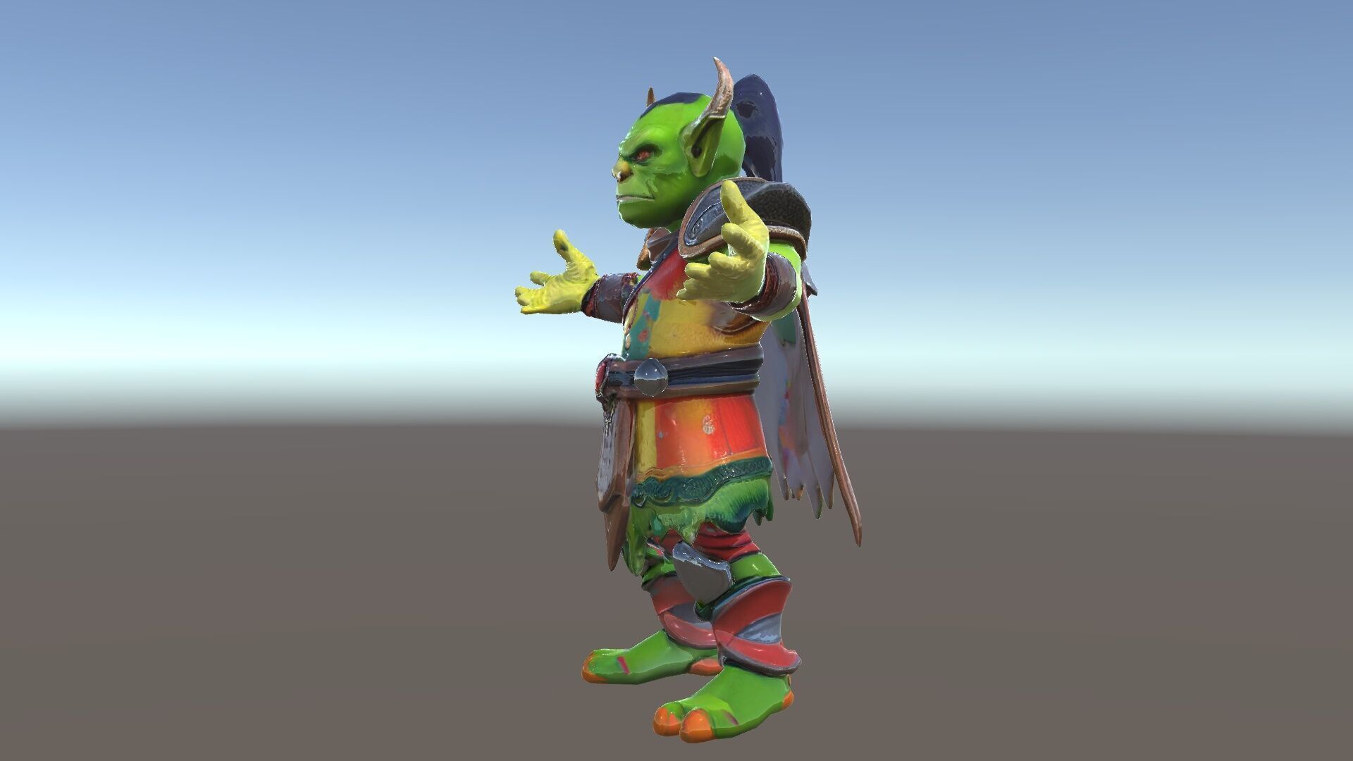 Orc Warlord Rigged and Animated for Games and Cinematics Low-poly 3D model_38