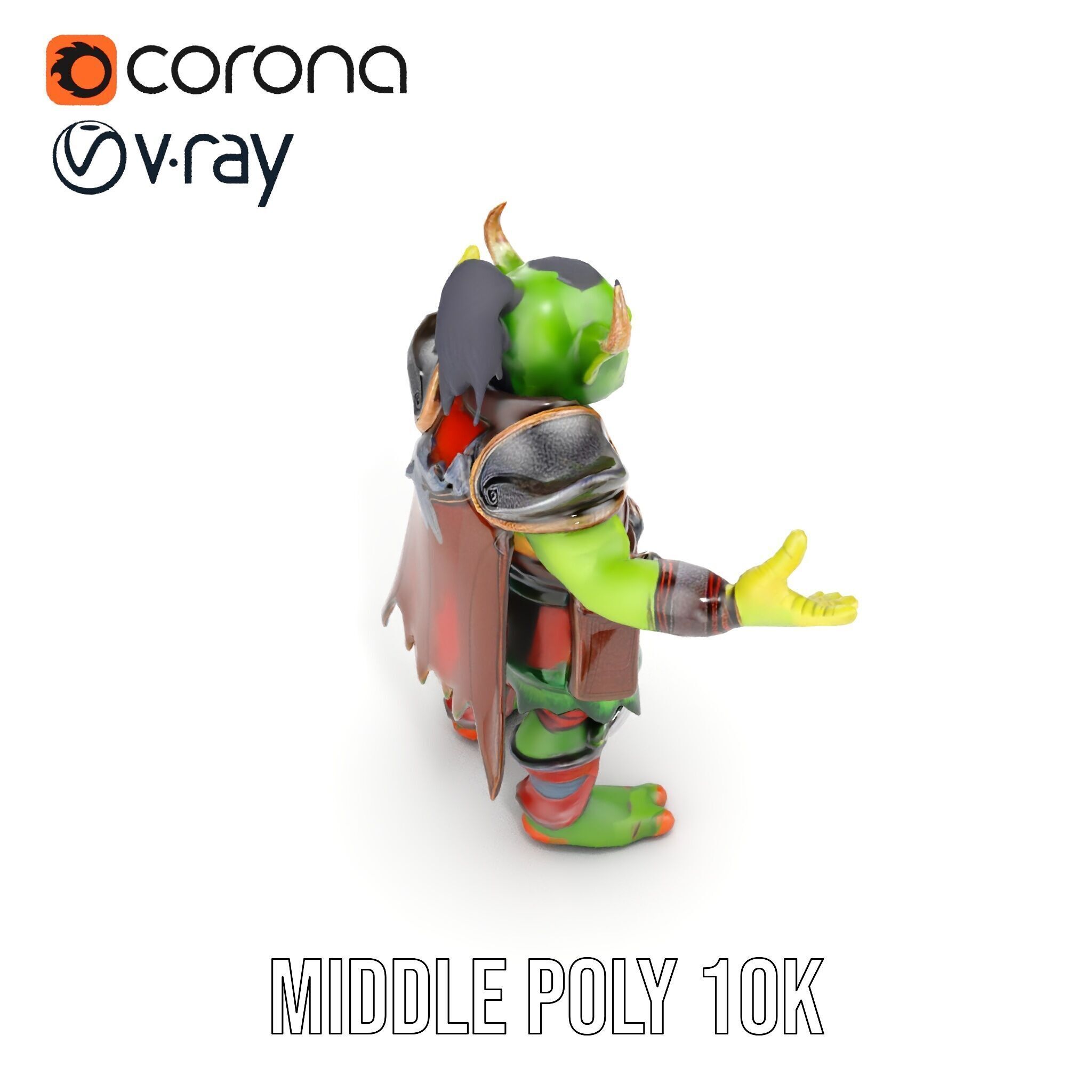 Orc Warlord Rigged and Animated for Games and Cinematics Low-poly 3D model_19