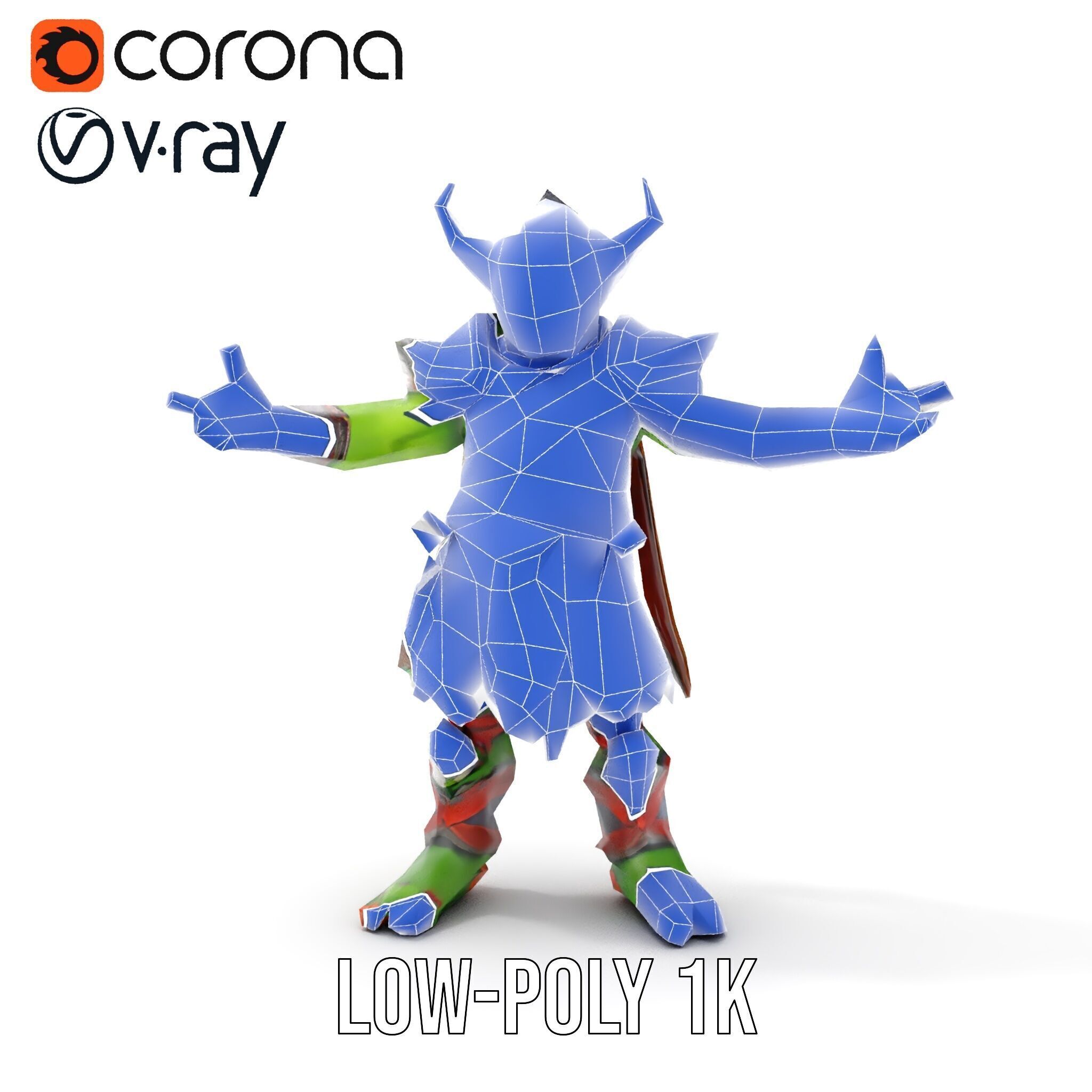 Orc Warlord Rigged and Animated for Games and Cinematics Low-poly 3D model_32