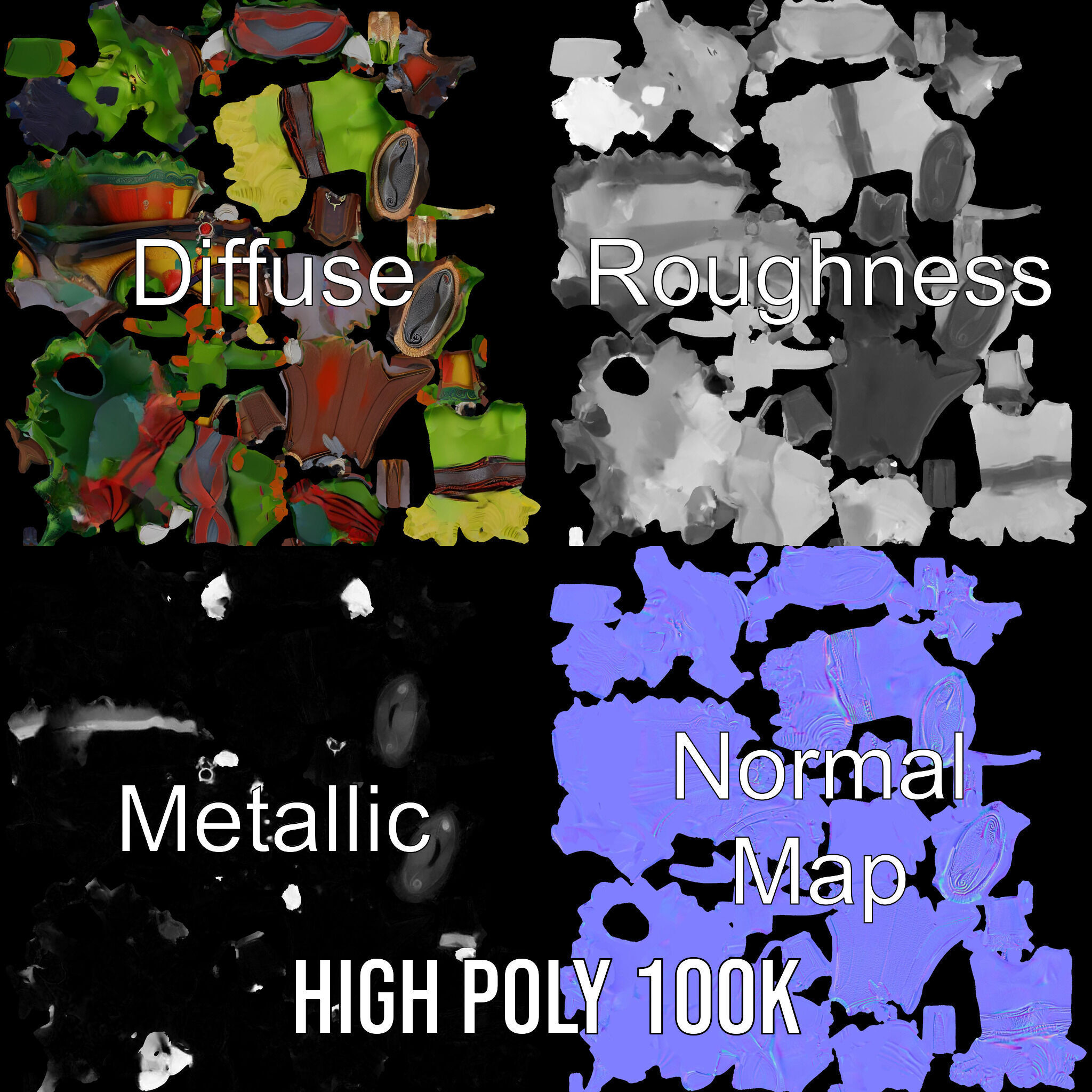 Orc Warlord Rigged and Animated for Games and Cinematics Low-poly 3D model_3
