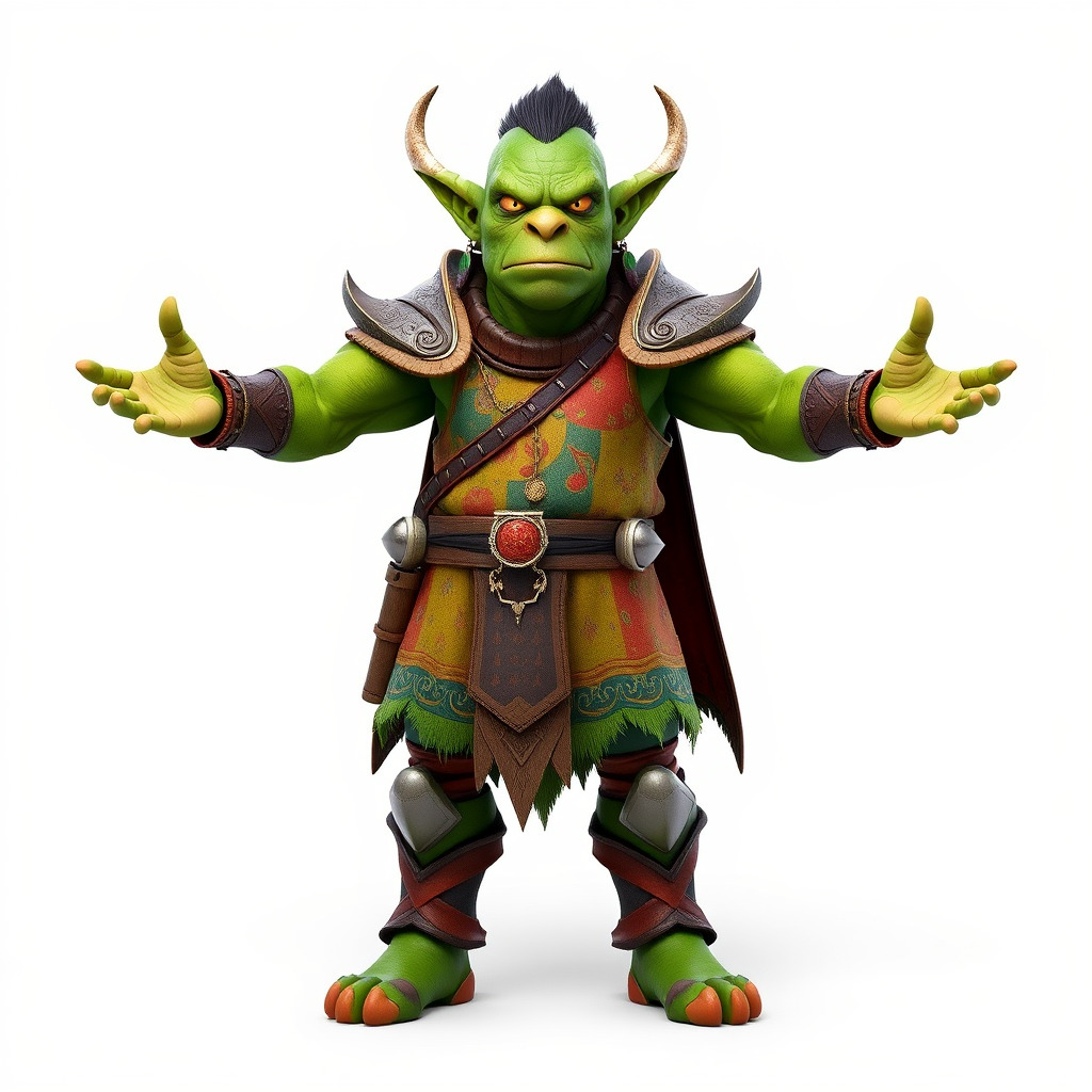Orc Warlord Rigged and Animated for Games and Cinematics Low-poly 3D model_2