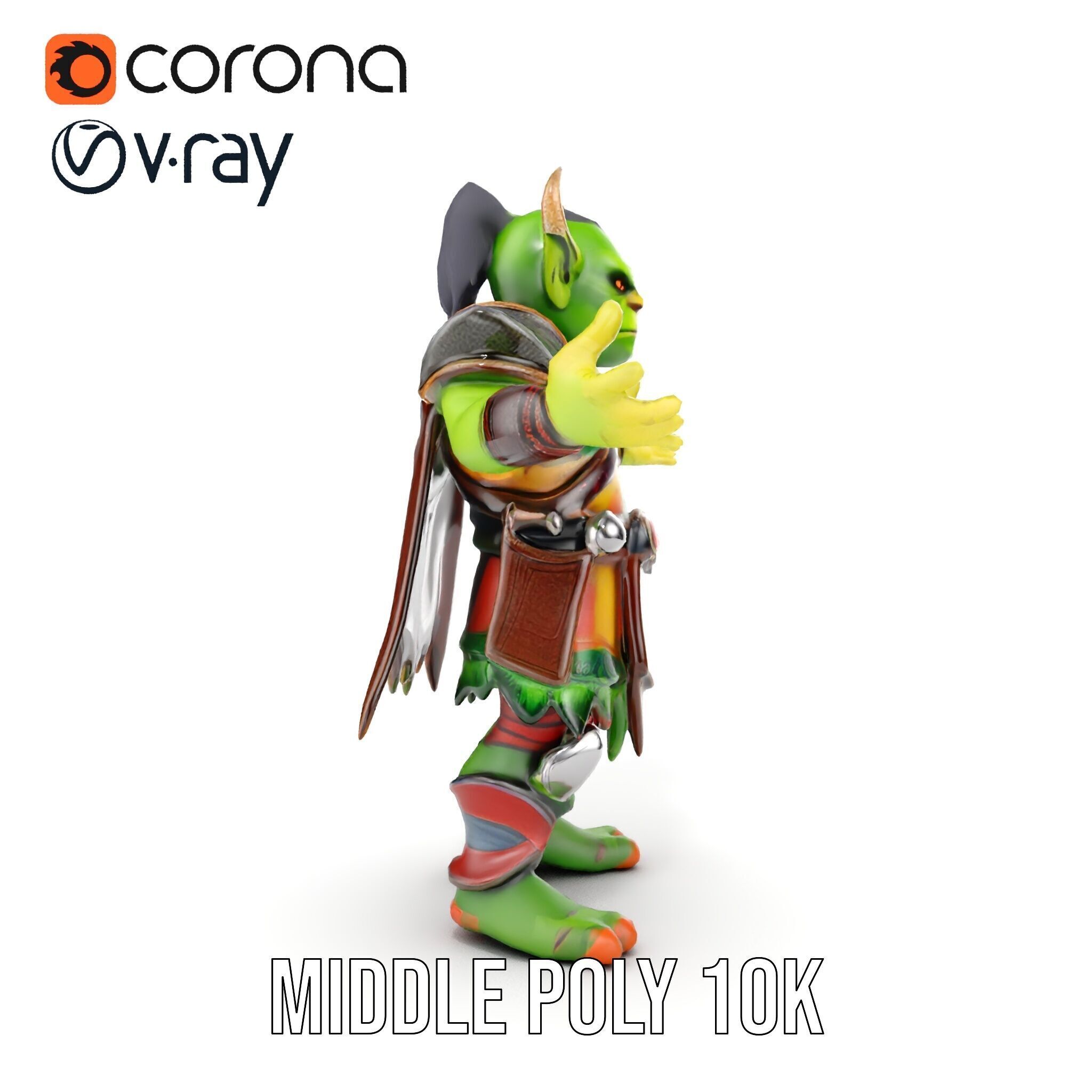 Orc Warlord Rigged and Animated for Games and Cinematics Low-poly 3D model_22