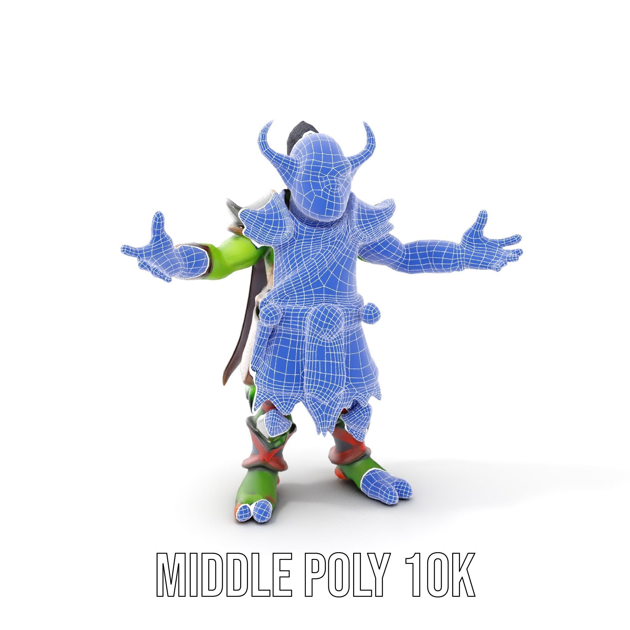 Orc Warlord Rigged and Animated for Games and Cinematics Low-poly 3D model_25