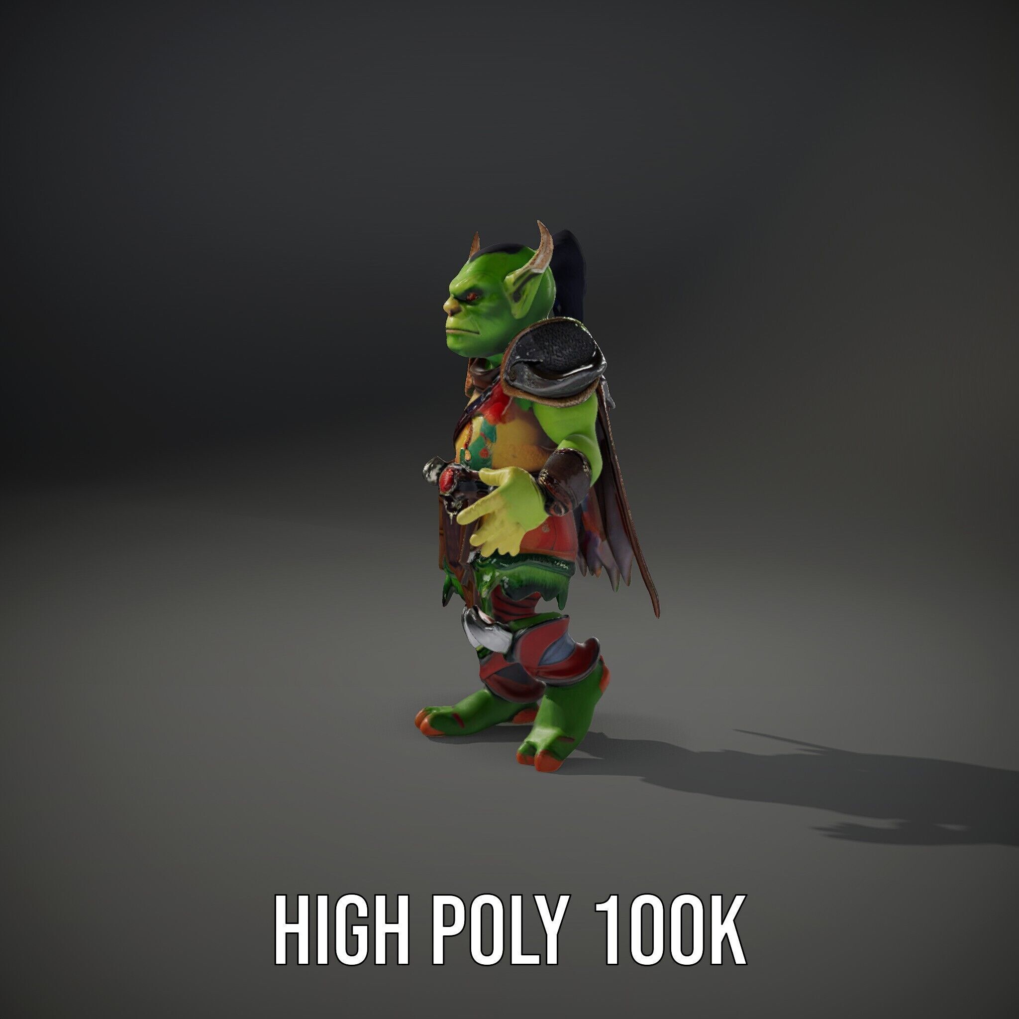 Orc Warlord Rigged and Animated for Games and Cinematics Low-poly 3D model_8