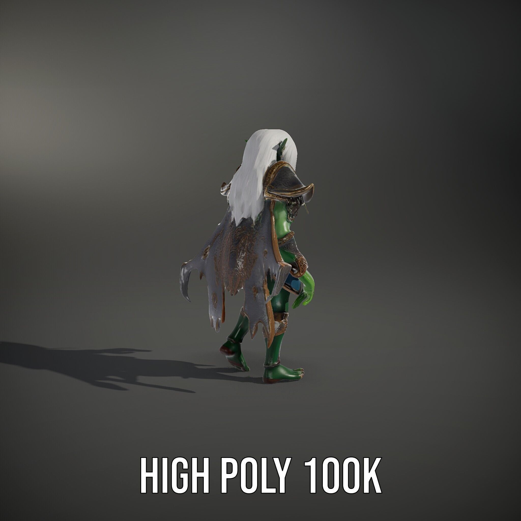 Fantasy Elven Sorcerer Character Model  Rigged and Animated Low-poly 3D model_11