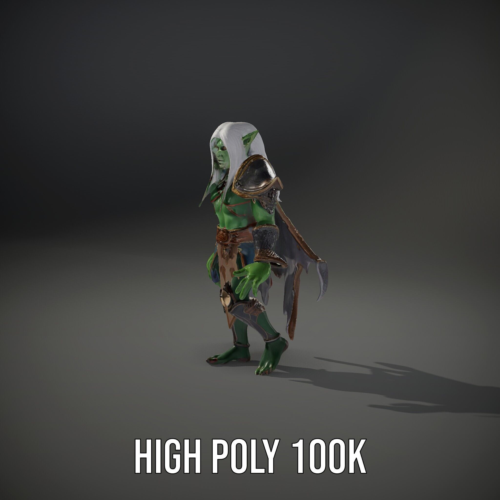 Fantasy Elven Sorcerer Character Model  Rigged and Animated Low-poly 3D model_8