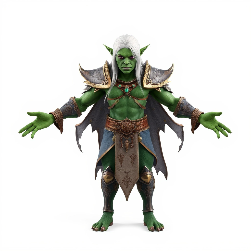 Fantasy Elven Sorcerer Character Model  Rigged and Animated Low-poly 3D model_2
