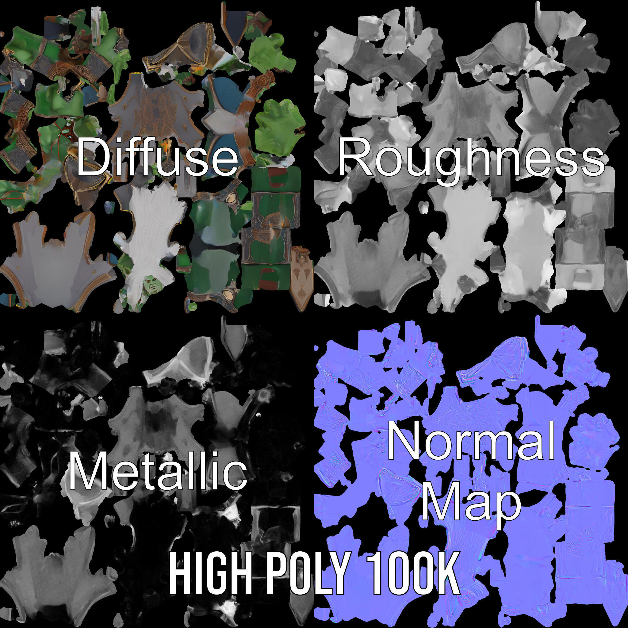 Fantasy Elven Sorcerer Character Model  Rigged and Animated Low-poly 3D model_3