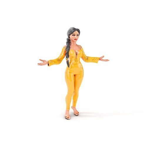 Golden Dancer Rigged and Animated D Character Model Low-poly 3D model