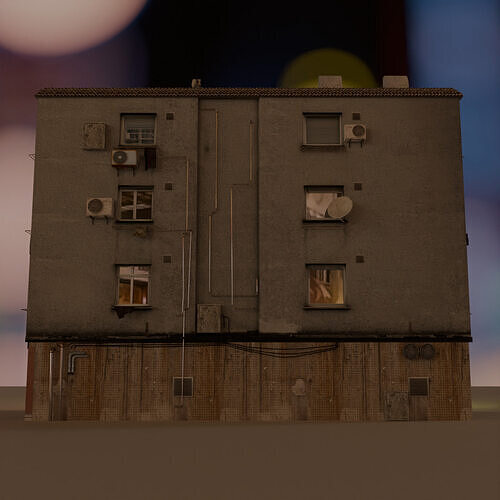 Asian Cyberpunk Towerblock 3D model 5