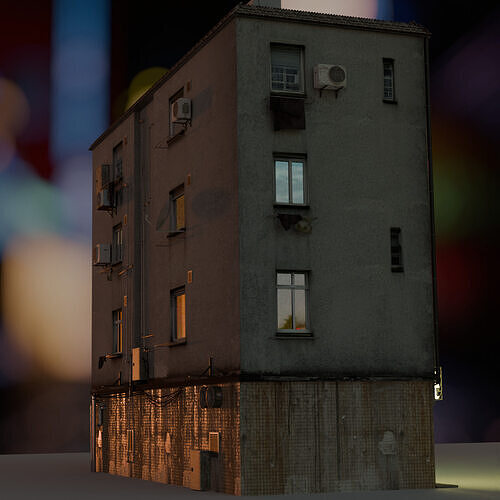 Asian Cyberpunk Towerblock 3D model 3