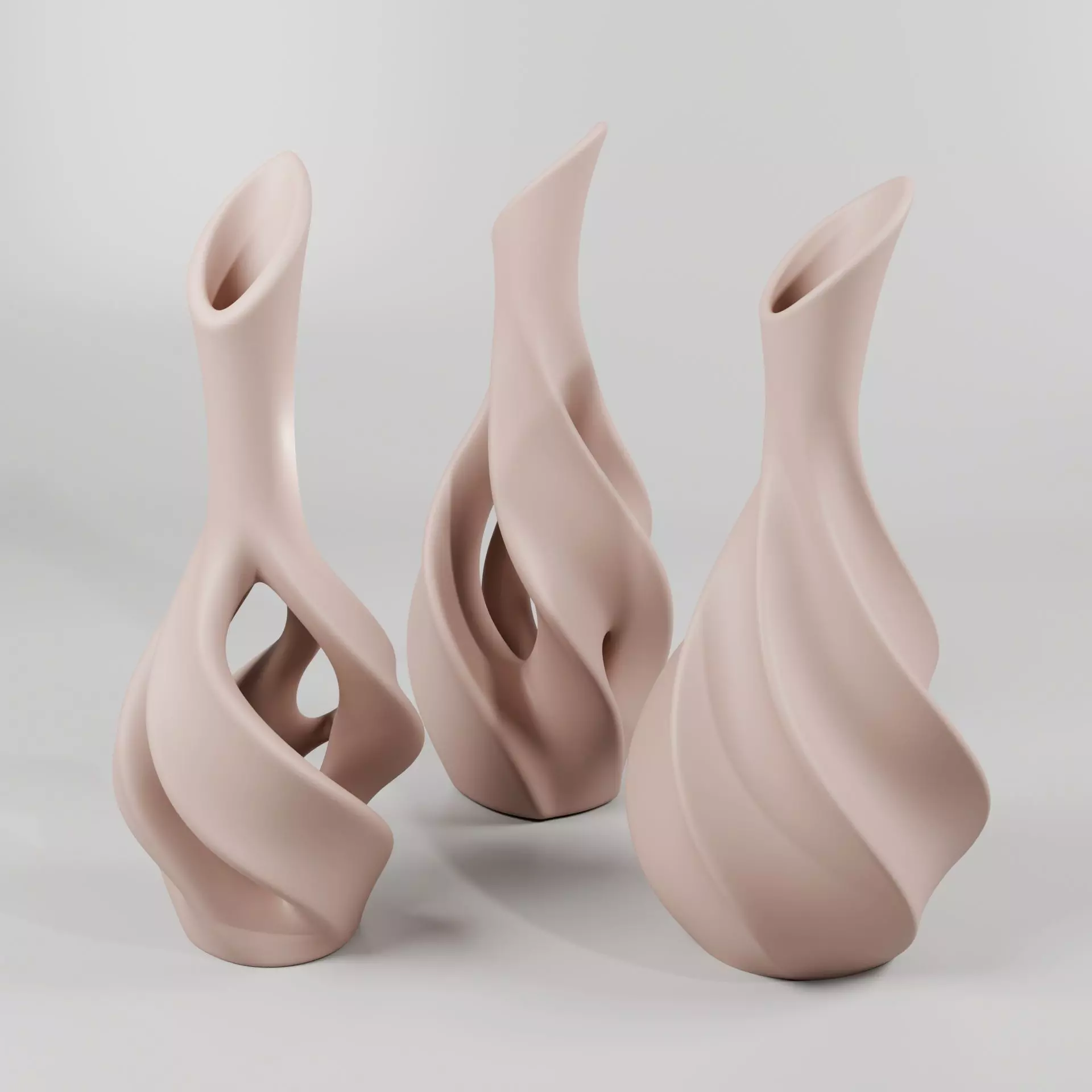 Twistform Vase Trio - Set of 03 Printable Sculptural 3D Vases 3D print model_0