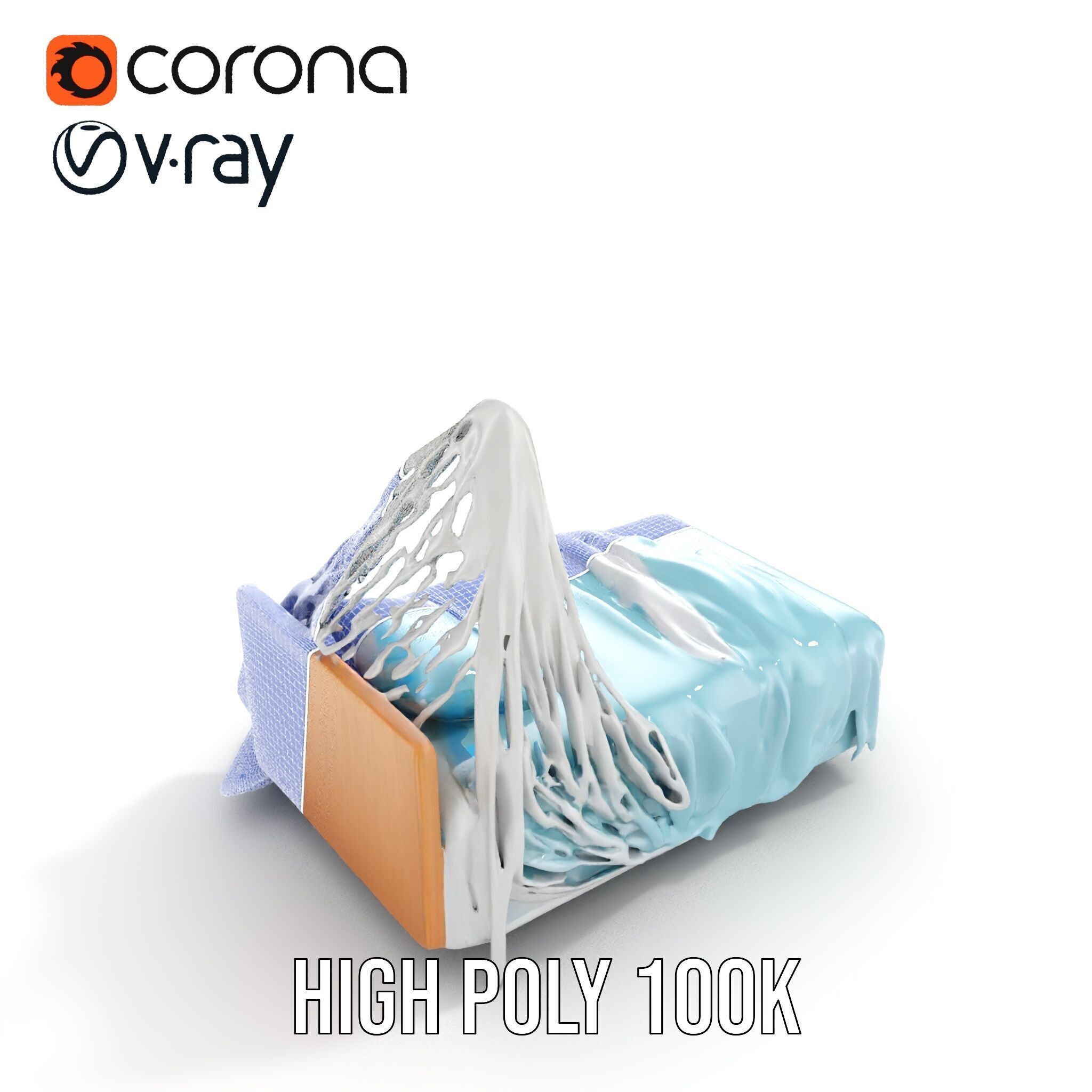 Elegant Canopy Bed model pack with Draped Fabric Low-poly 3D model_30
