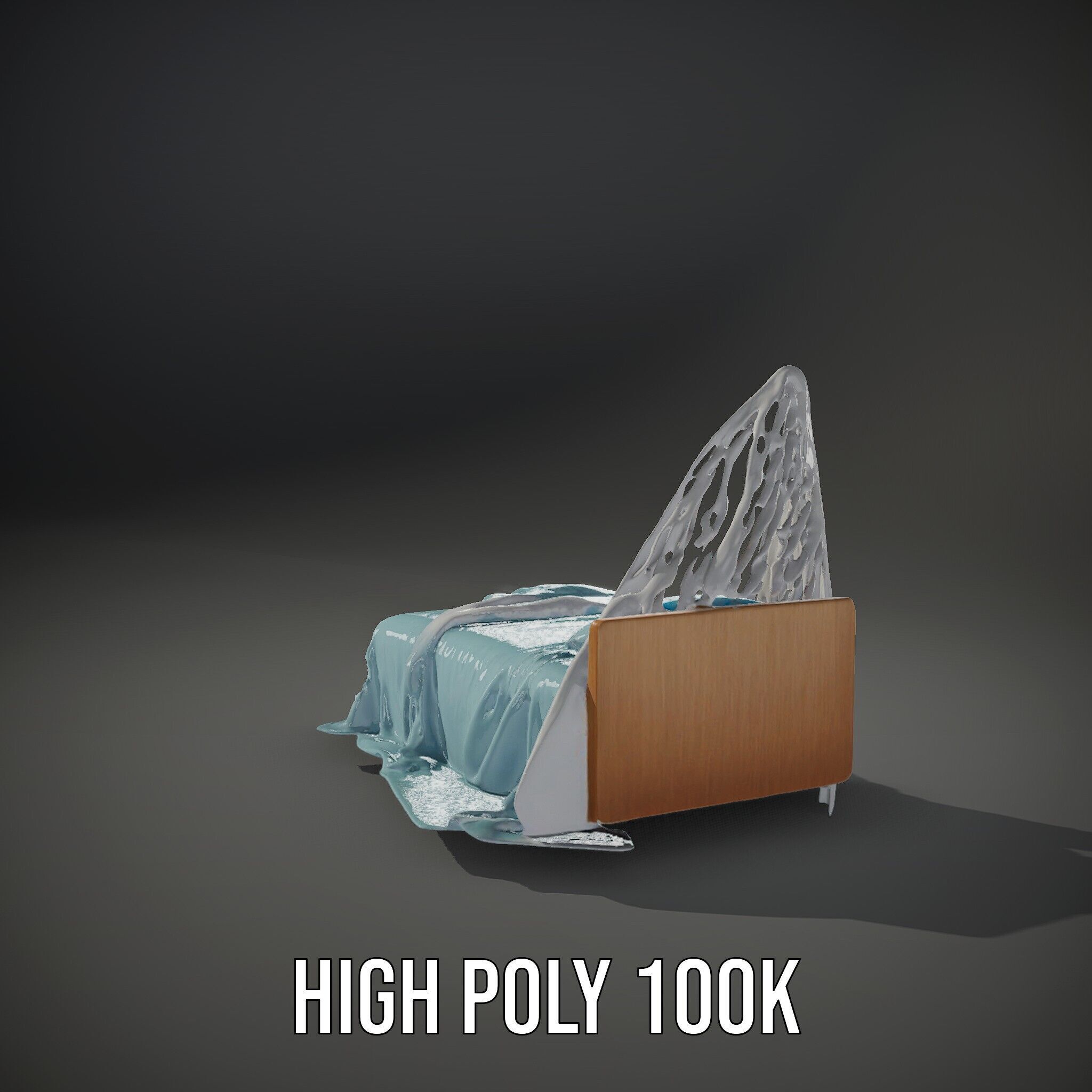 Elegant Canopy Bed model pack with Draped Fabric Low-poly 3D model_14