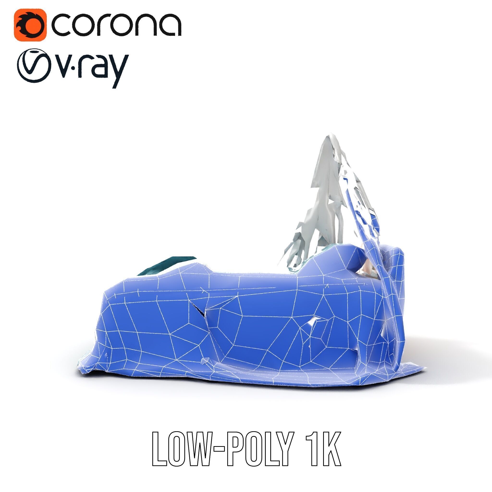 Elegant Canopy Bed model pack with Draped Fabric Low-poly 3D model_32