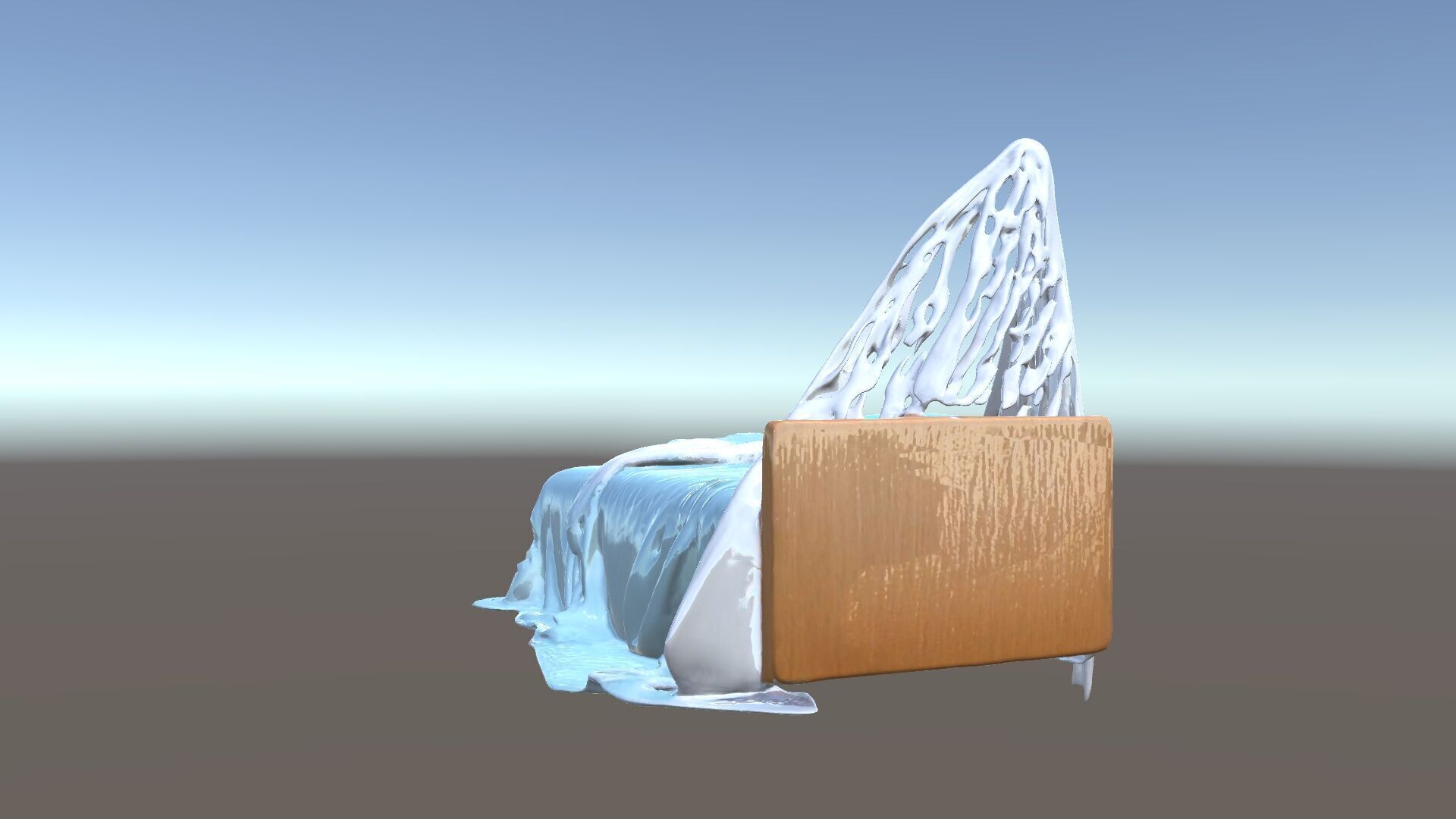 Elegant Canopy Bed model pack with Draped Fabric Low-poly 3D model_5