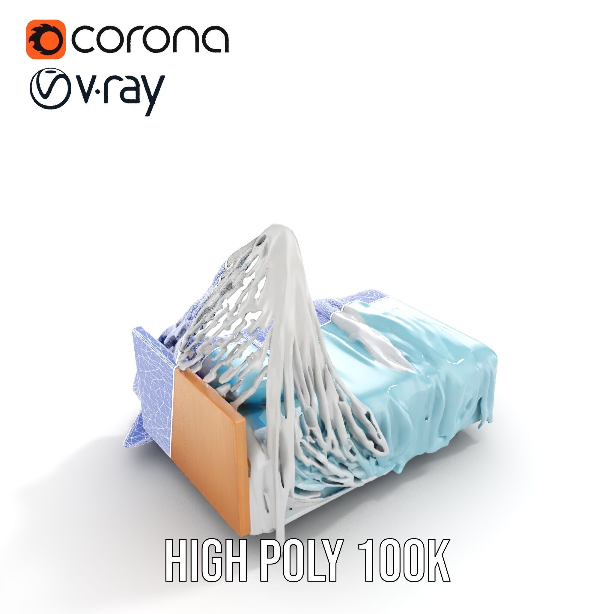 Elegant Canopy Bed model pack with Draped Fabric Low-poly 3D model_31