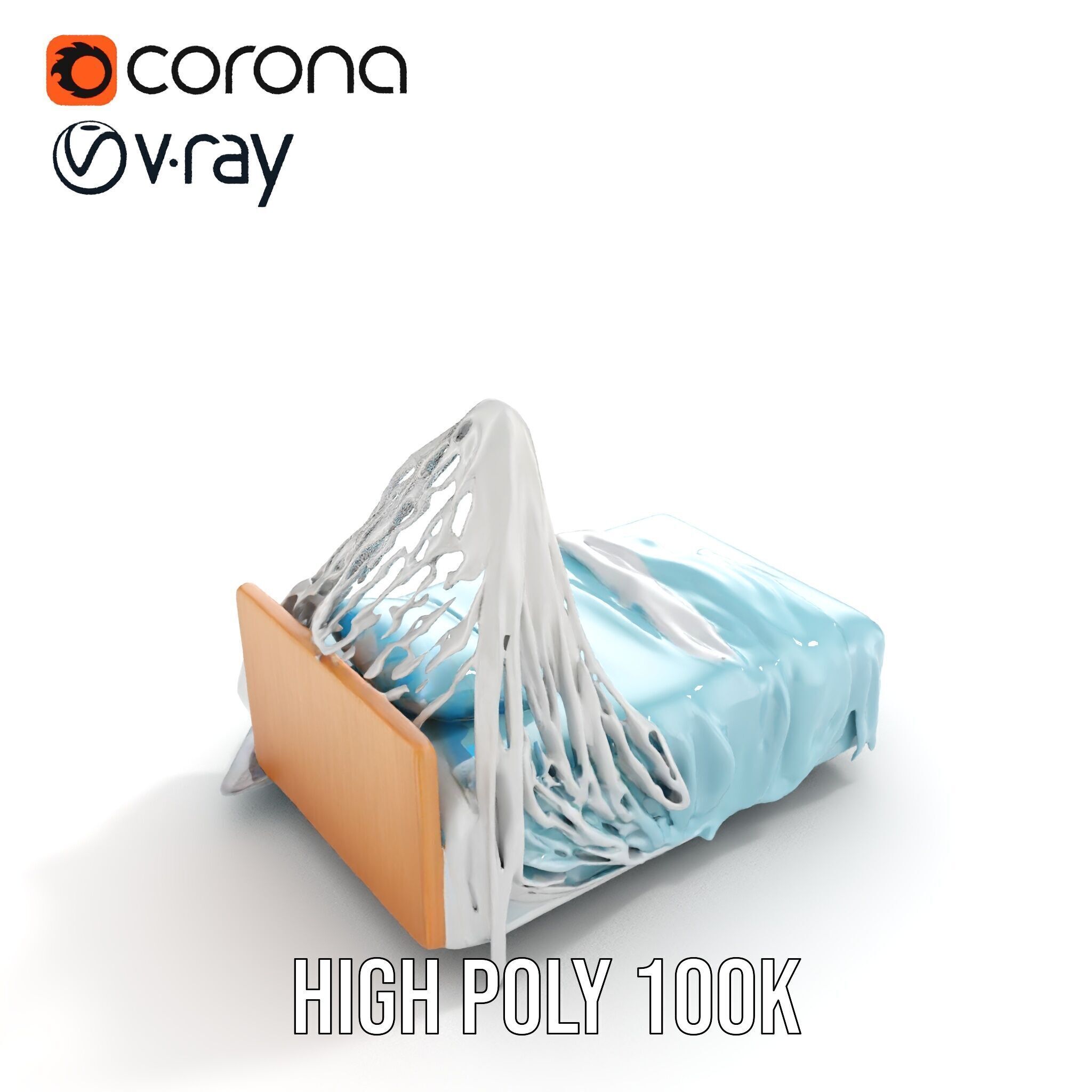 Elegant Canopy Bed model pack with Draped Fabric Low-poly 3D model_21