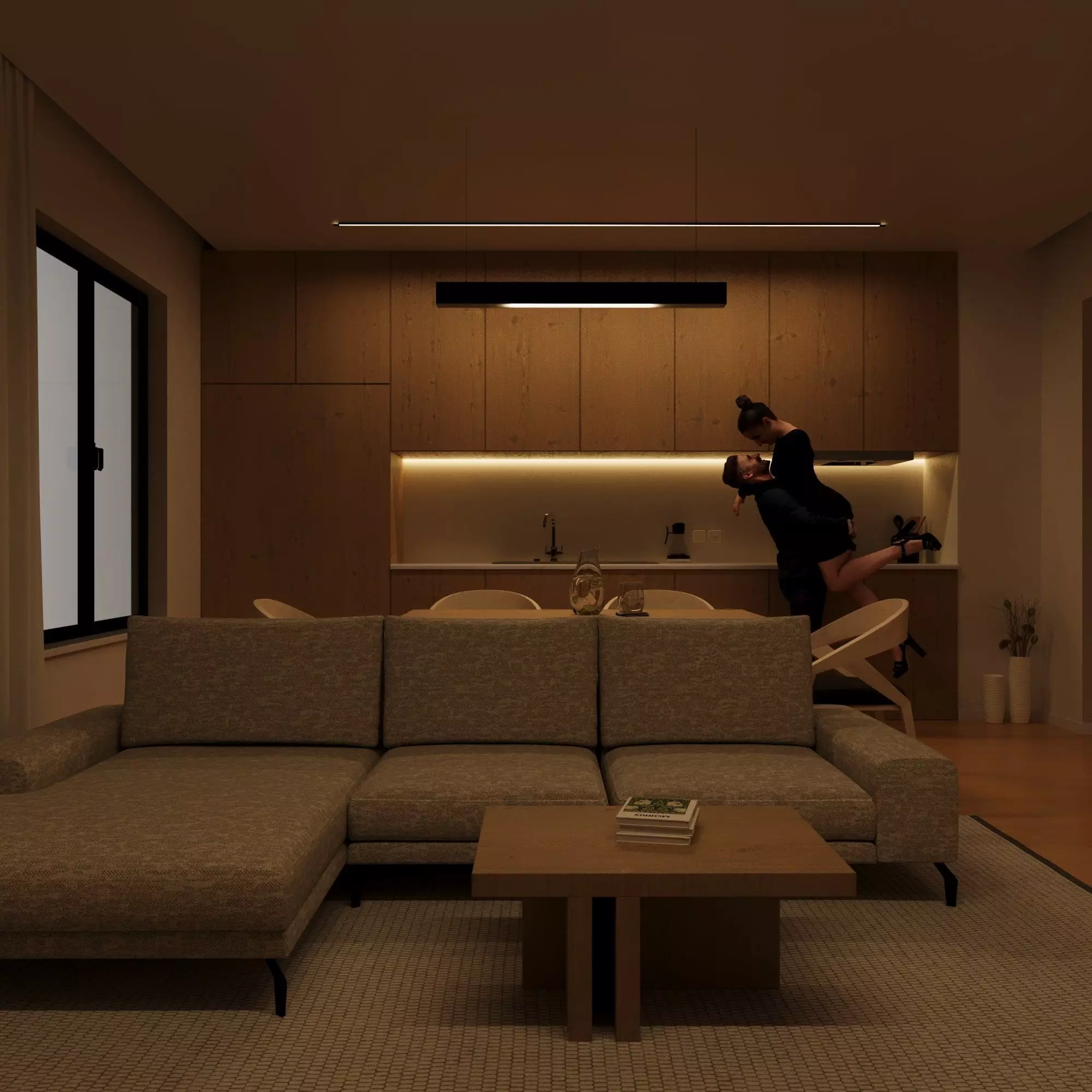 Minimalist Living Room Low-poly 3D model_0