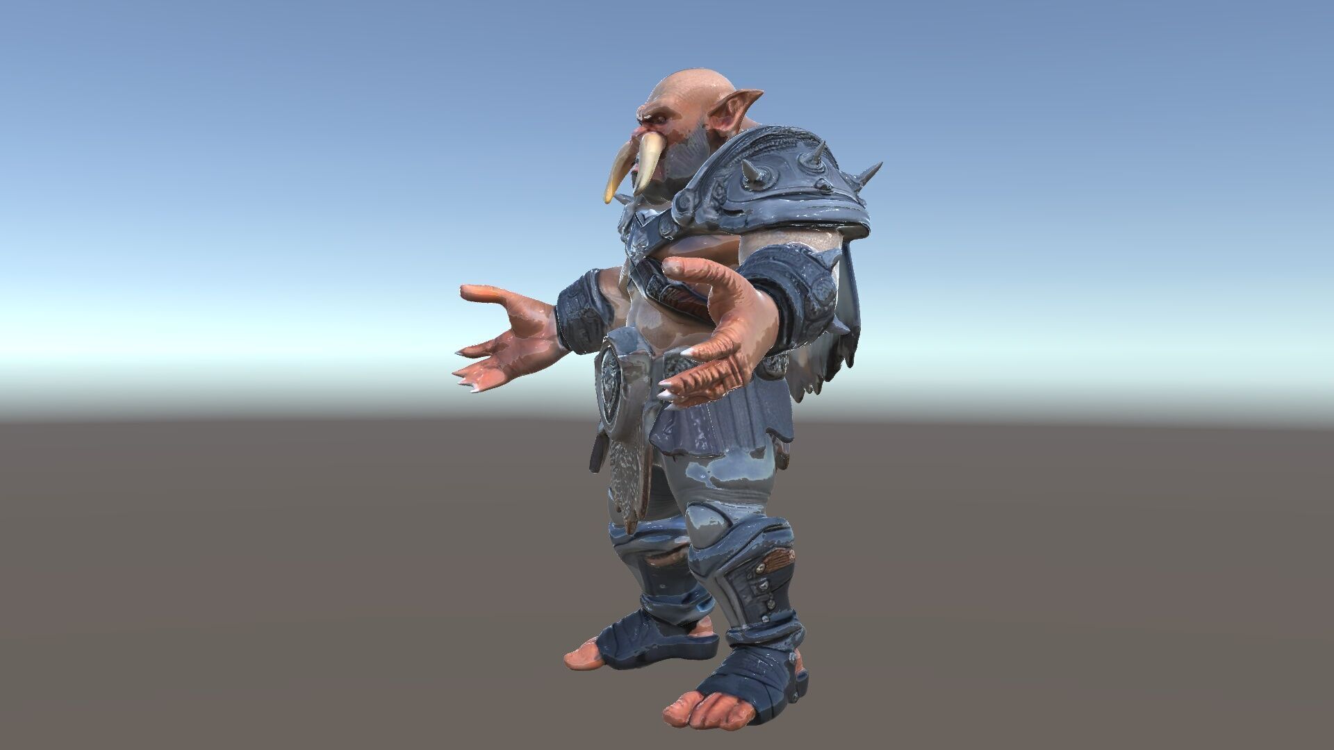 Orc Warlord Rigged and Animated D Character Model Low-poly 3D model_5