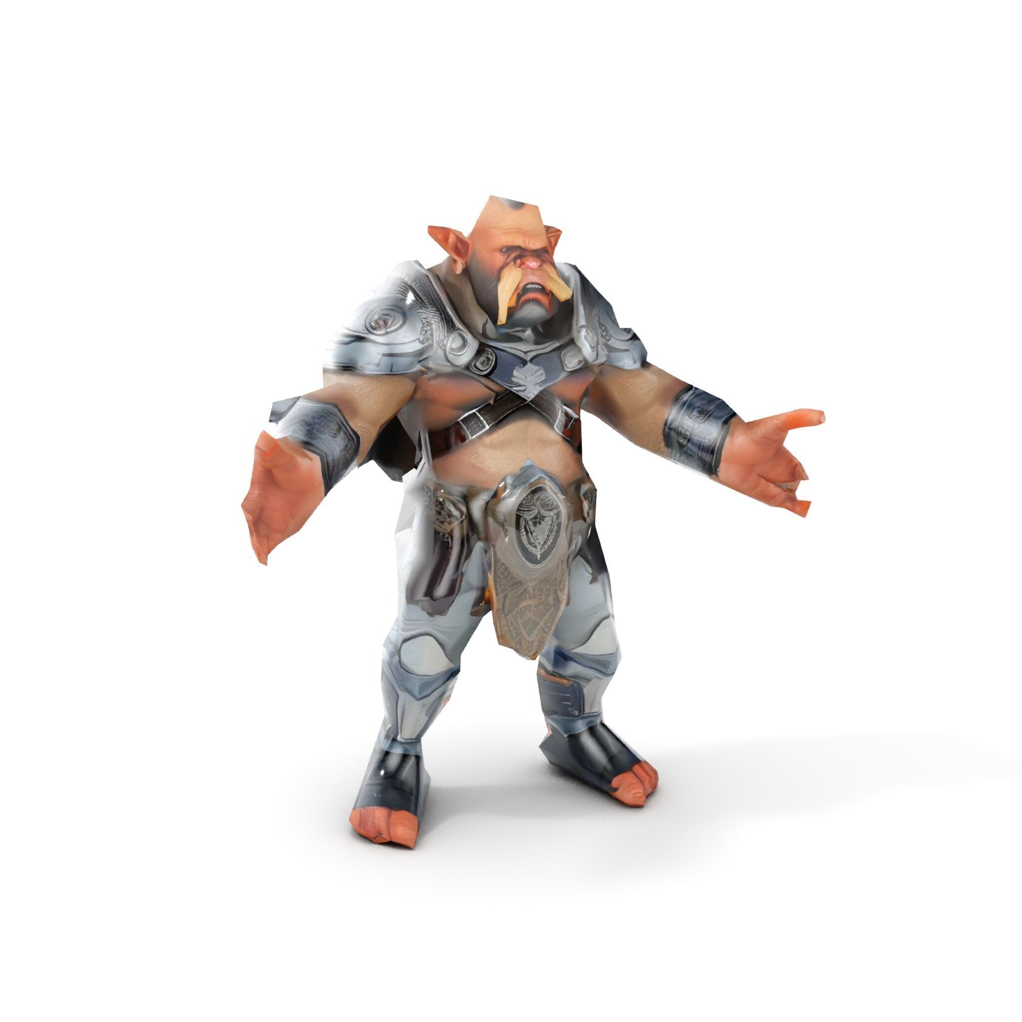 Orc Warlord Rigged and Animated D Character Model Low-poly 3D model_7