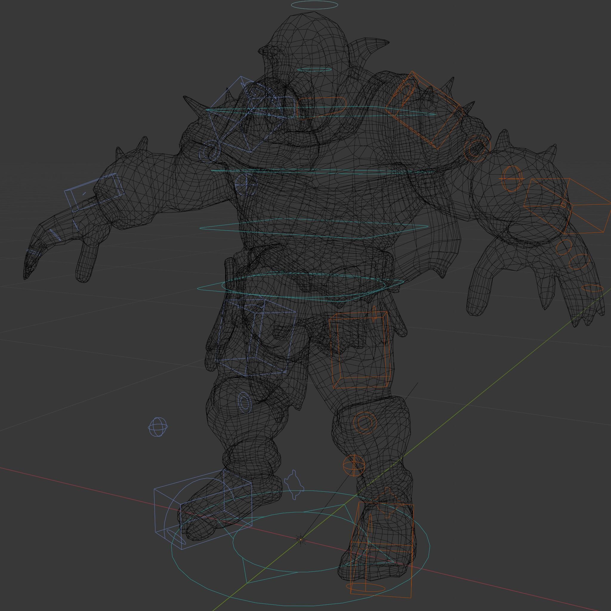 Orc Warlord Rigged and Animated D Character Model Low-poly 3D model_9